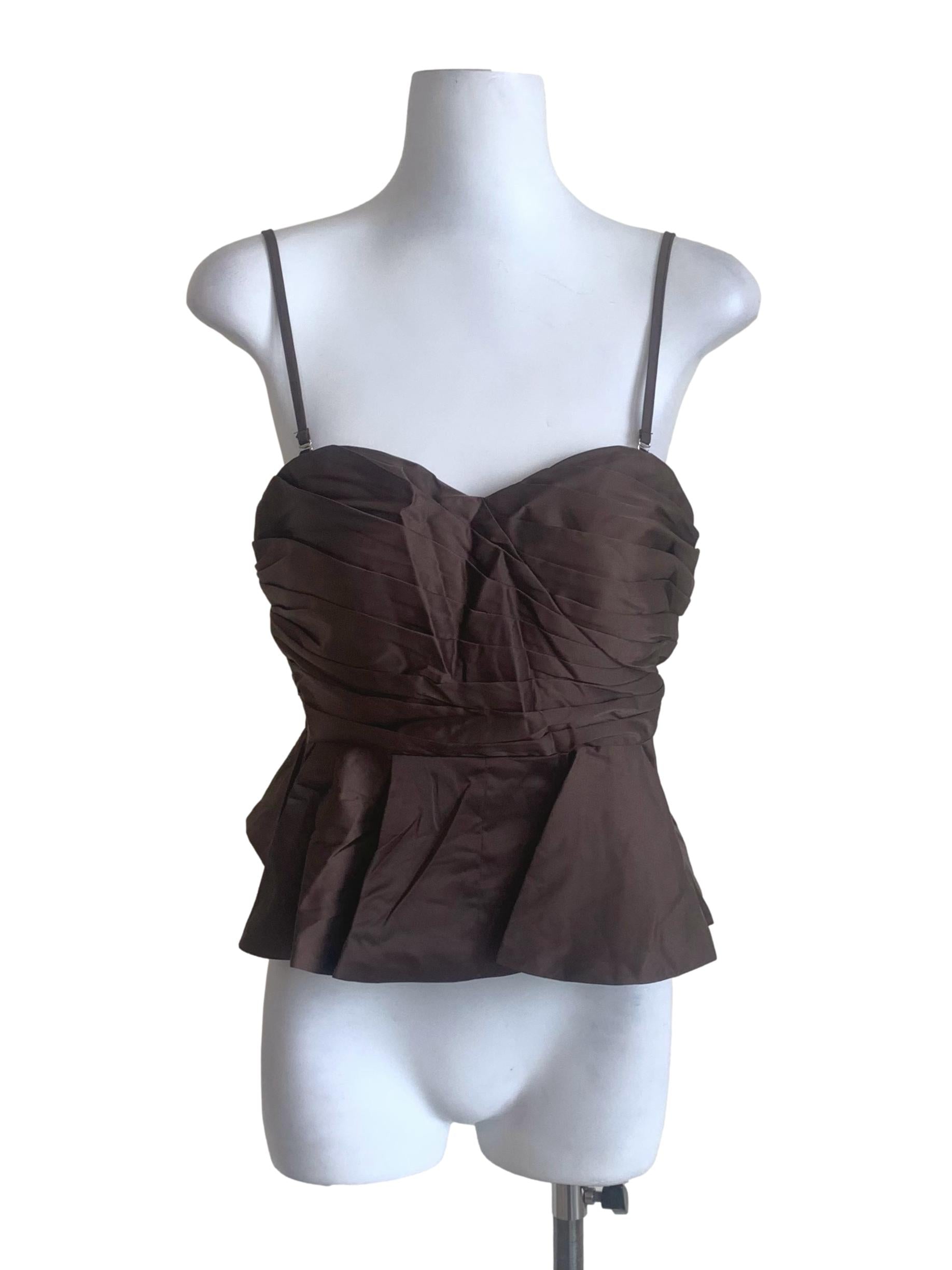Walnut Brown Peplum Top