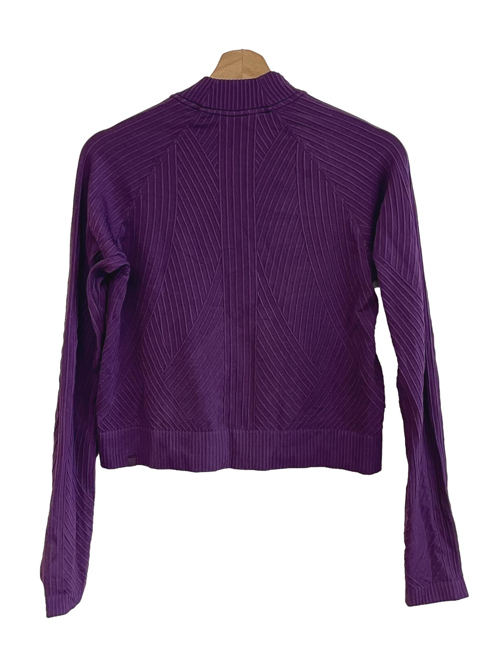 Dark Purple Cropped Half Zip Up Top