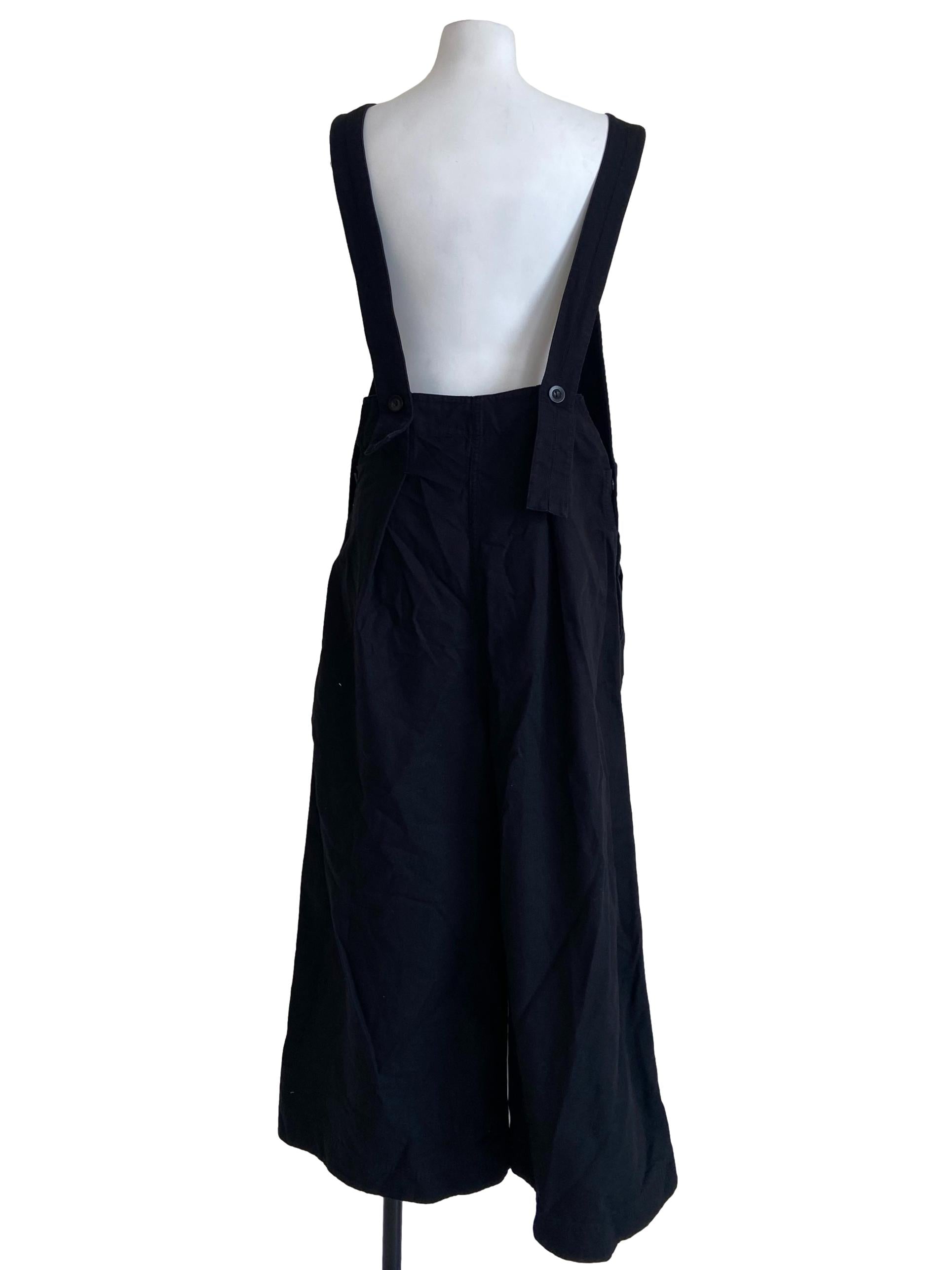 Black Sleeveless Twill Overall Jumpsuit