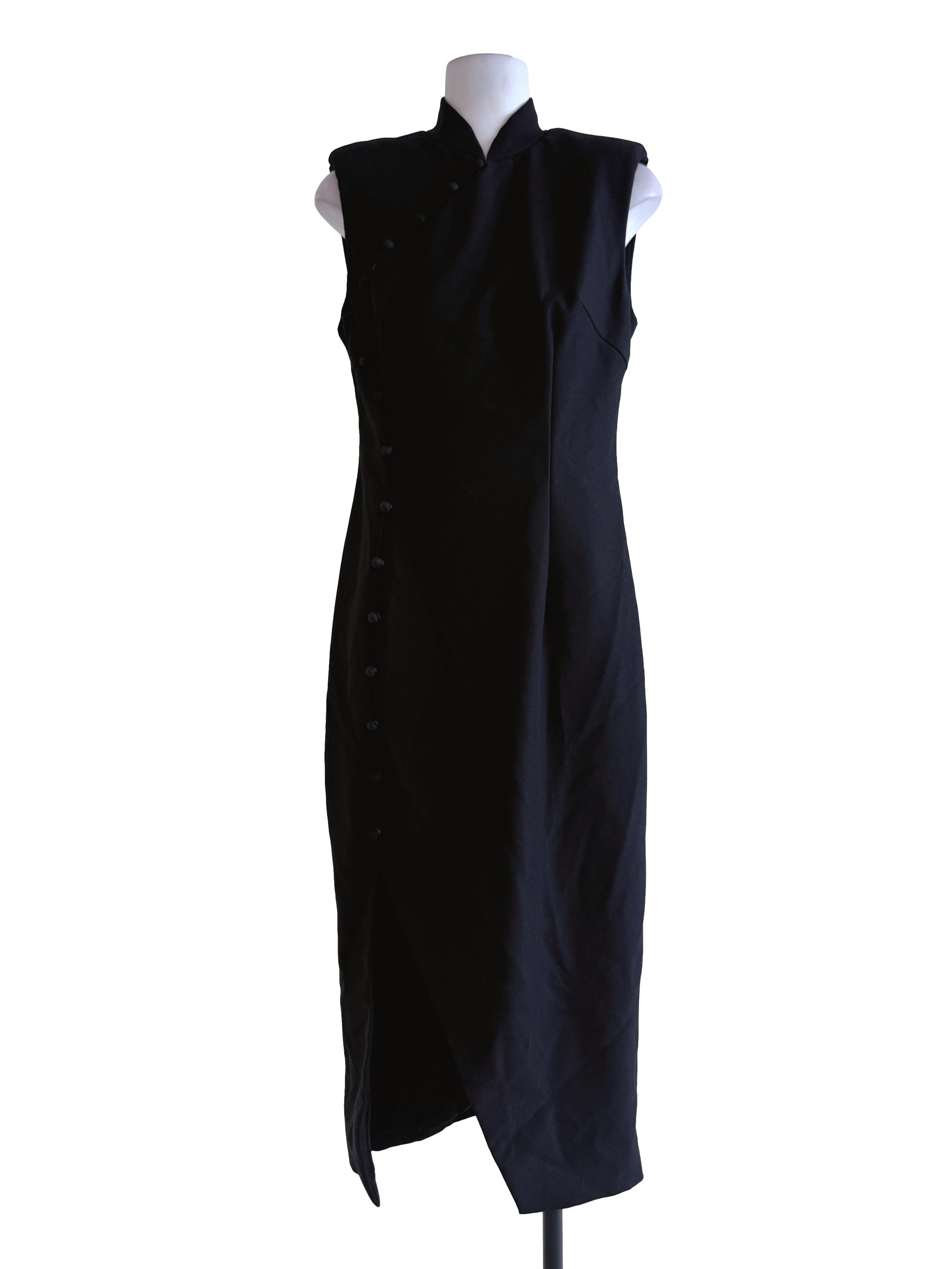 Black Cheongsam Maxi Dress