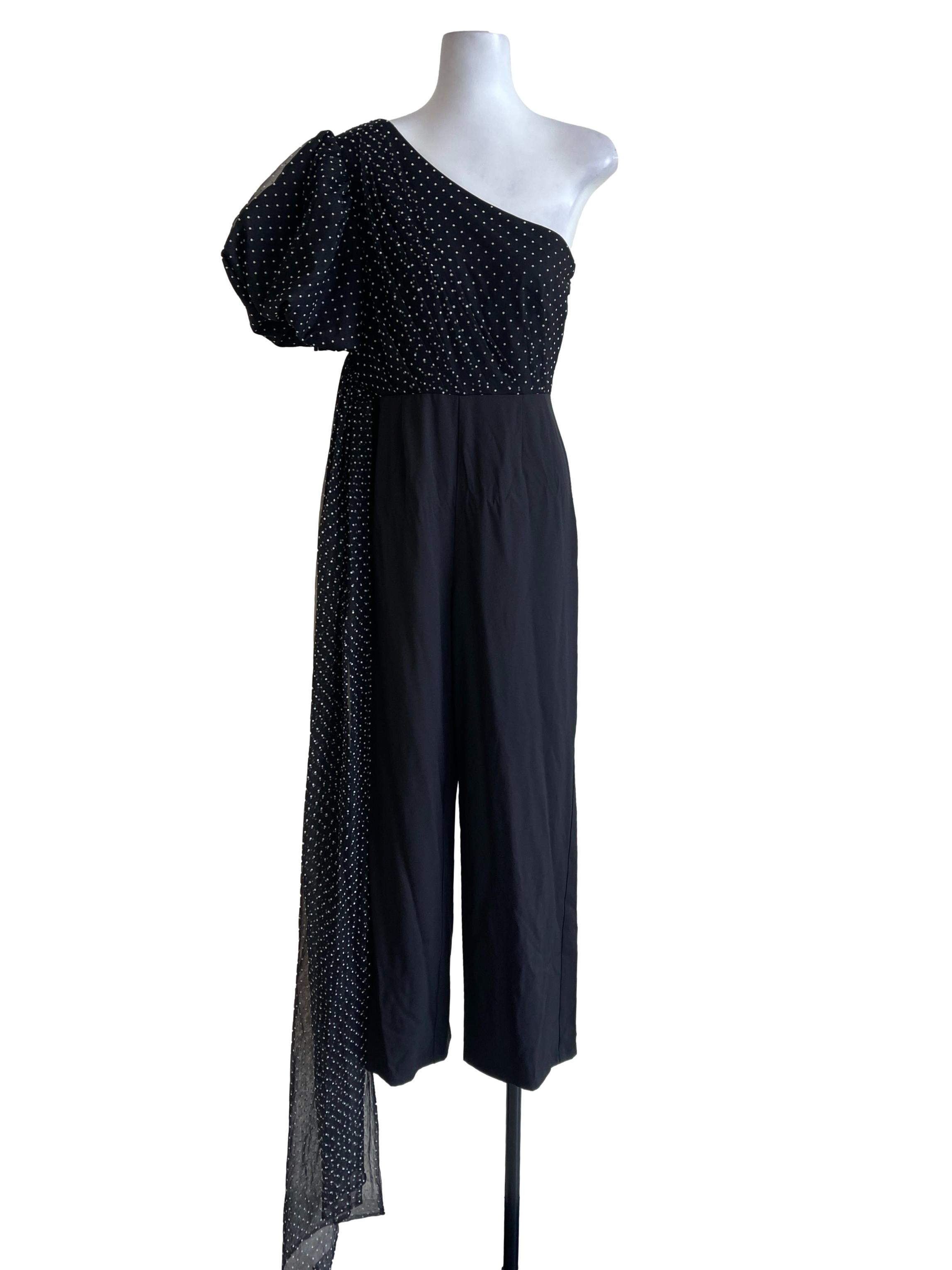Black Dot Asymmetric Jumpsuit