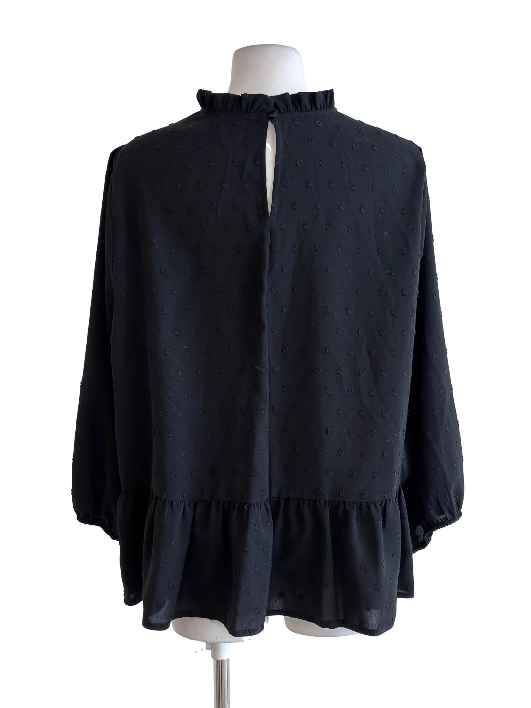 Black Dots Embroidered Blouse