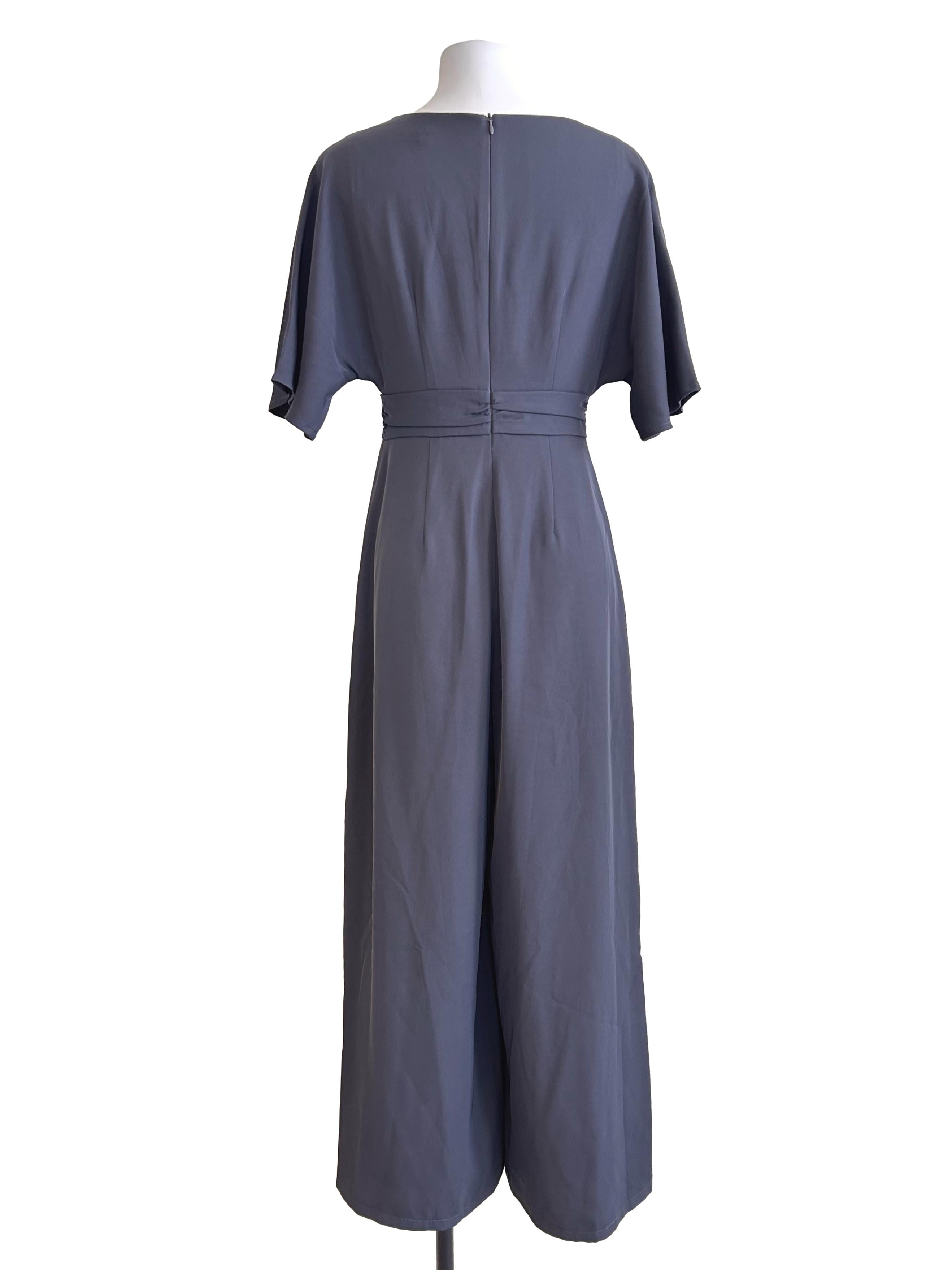 Porpoise Grey V Neck Jumpsuit