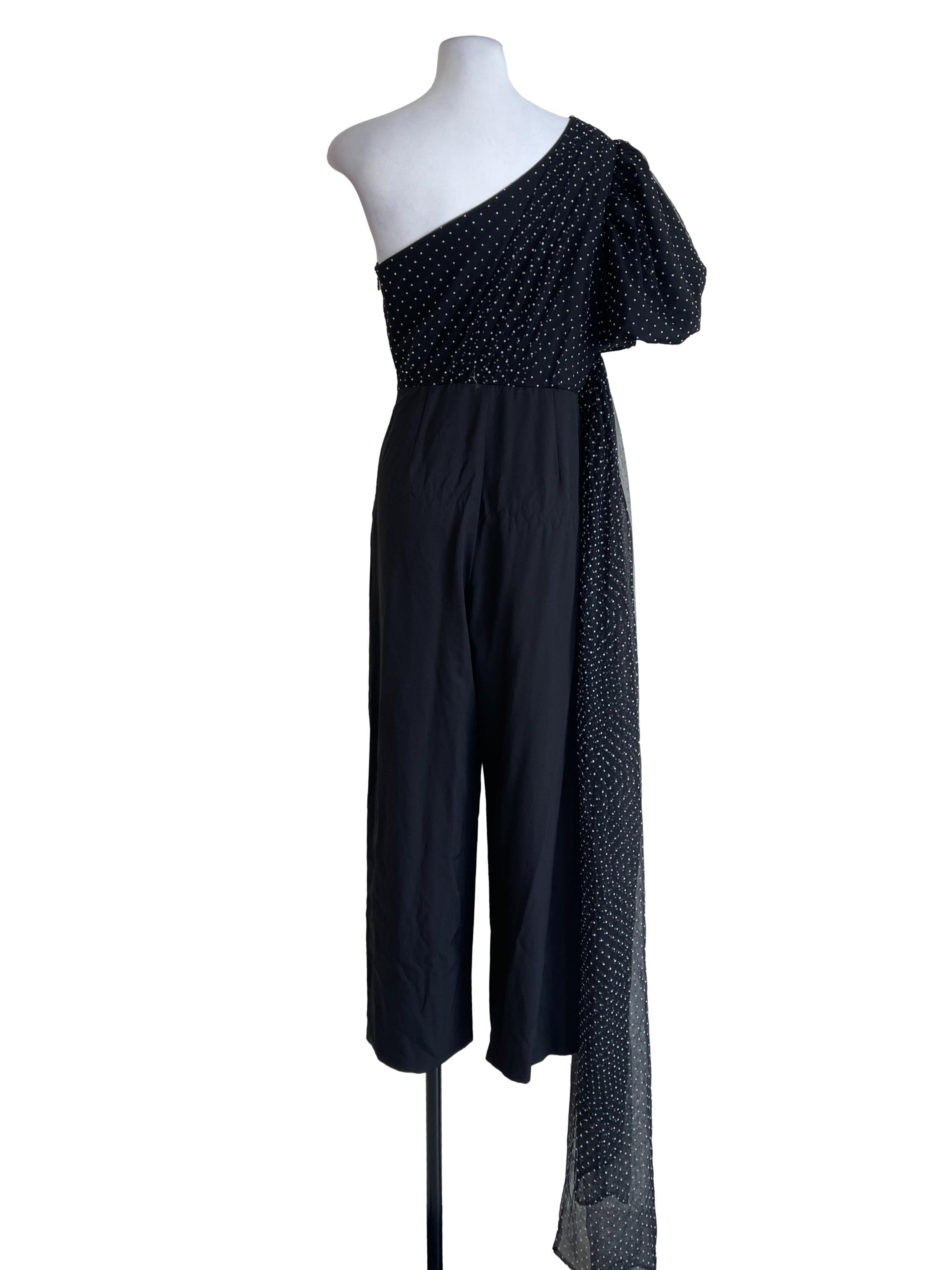 Black Dot Asymmetric Jumpsuit