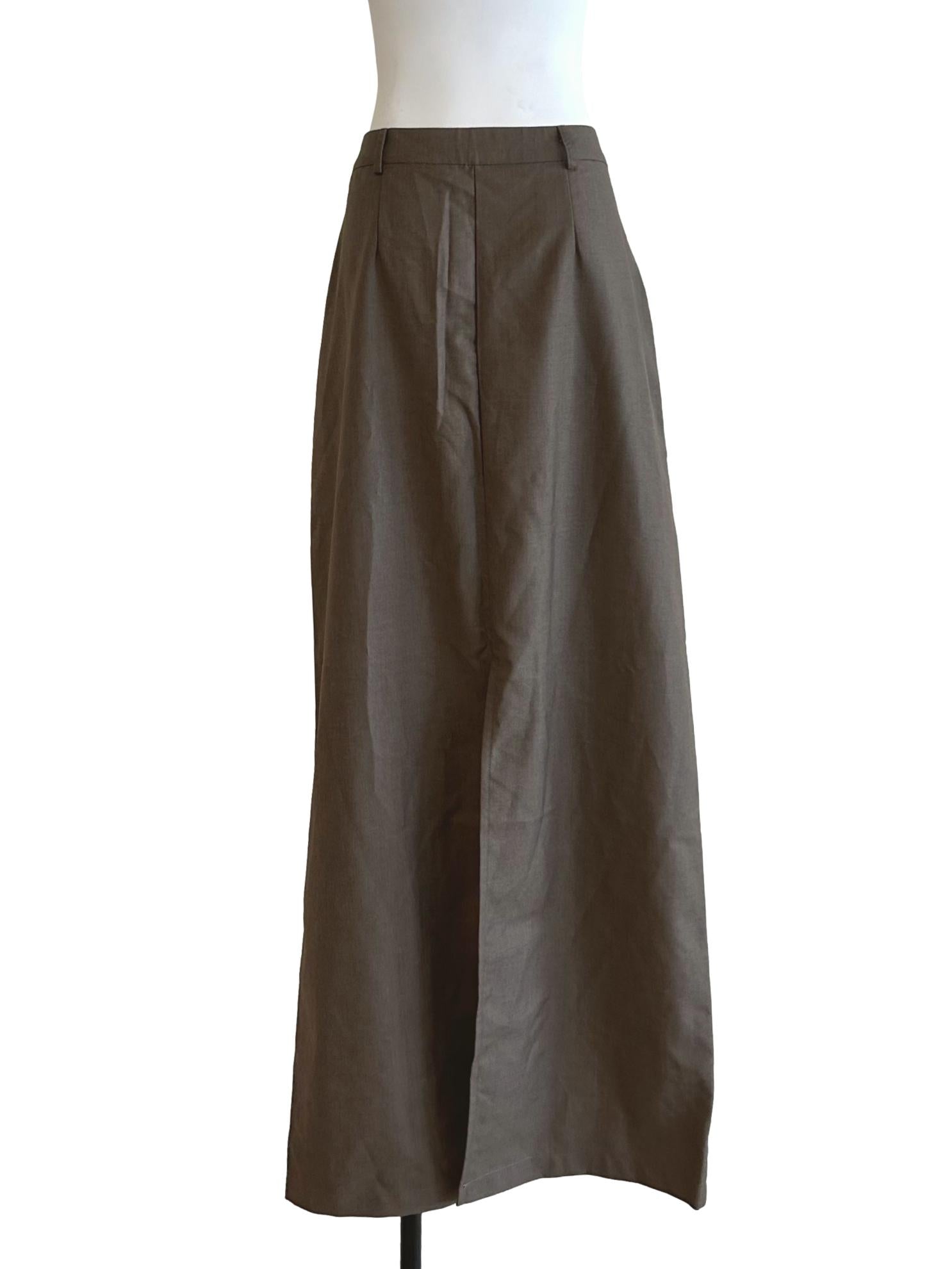 Coffee Brown Slit Skirt