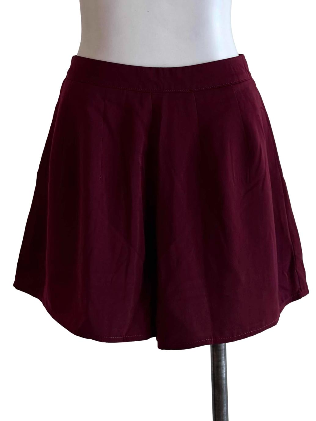 Shiny Maroon Short Pants