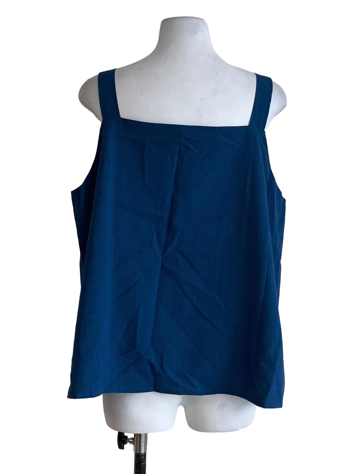 Aegean Blue V-Neck Sleeveless Top