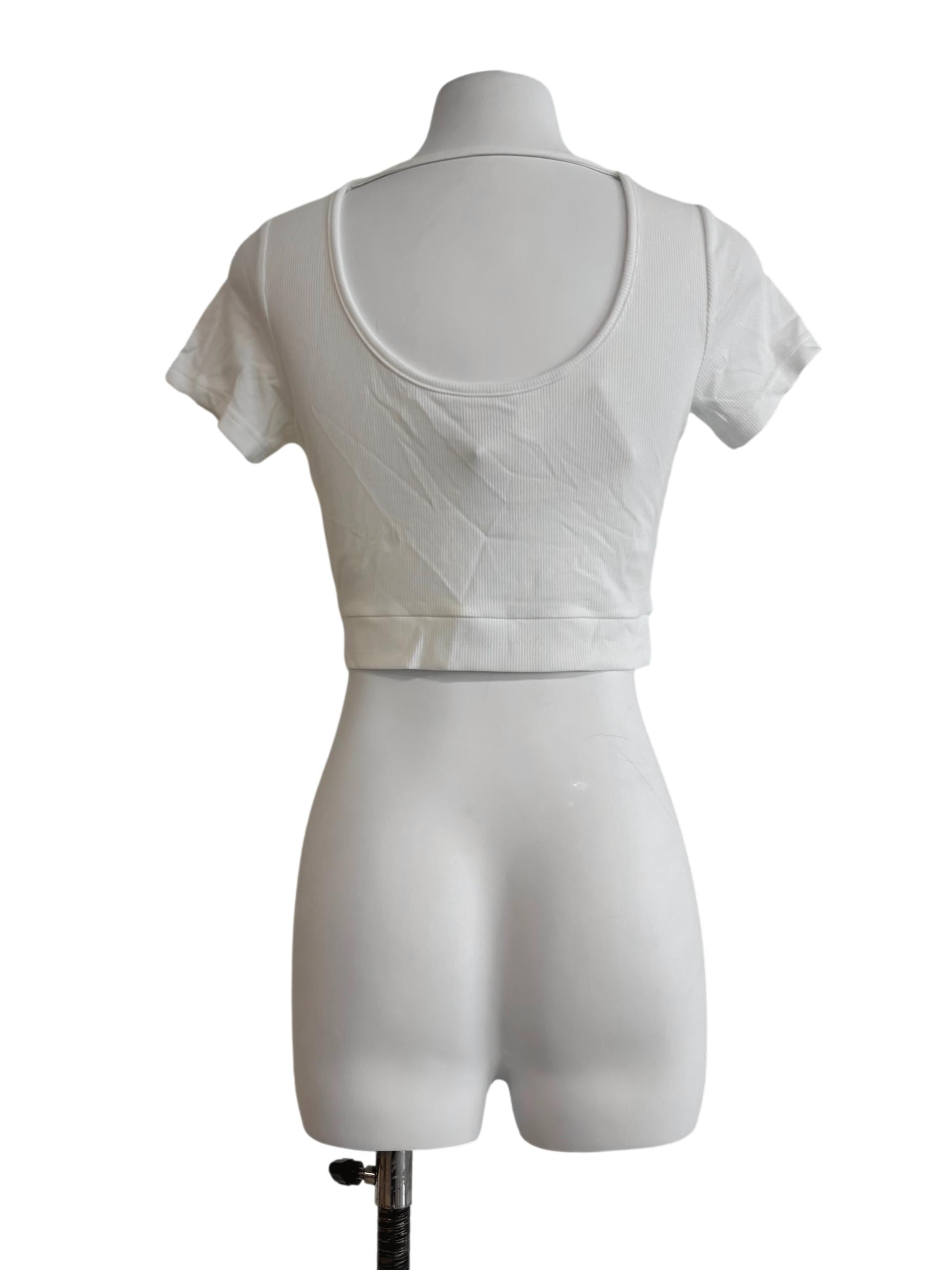 Pearl White Ribbed Crop Top