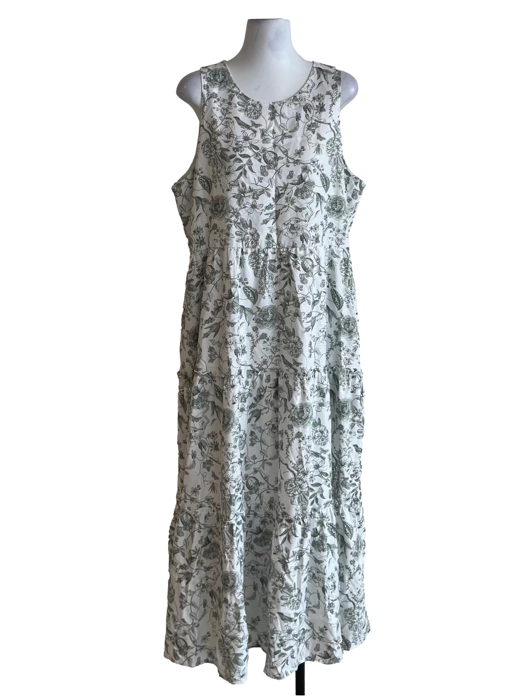 White Floral A-Line Dress