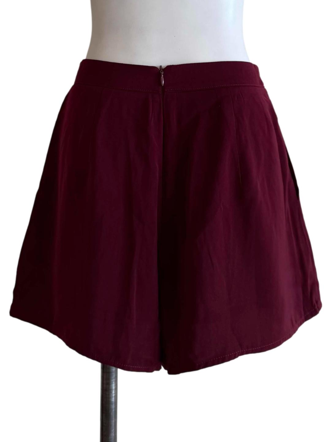 Shiny Maroon Short Pants
