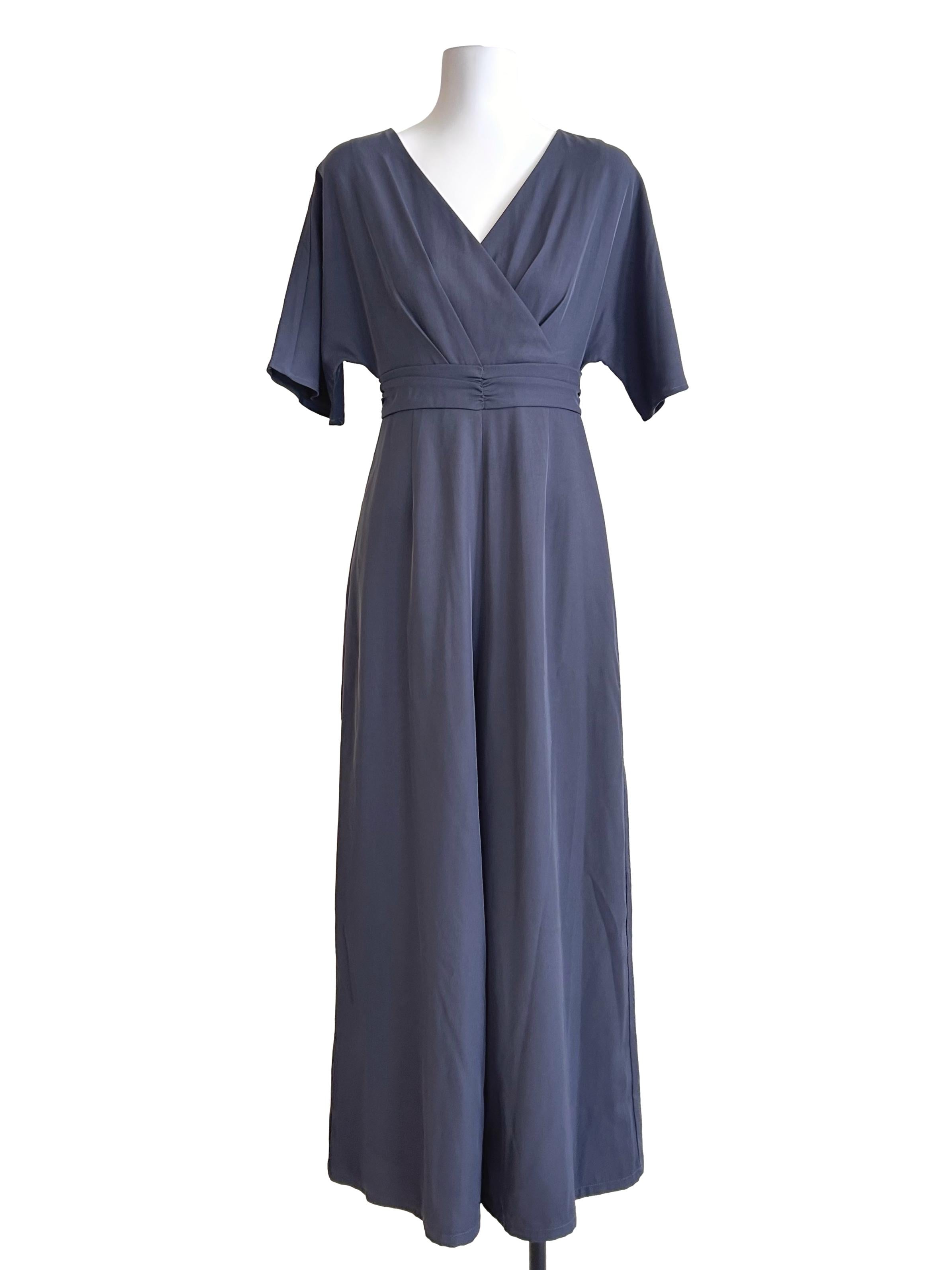 Porpoise Grey V Neck Jumpsuit