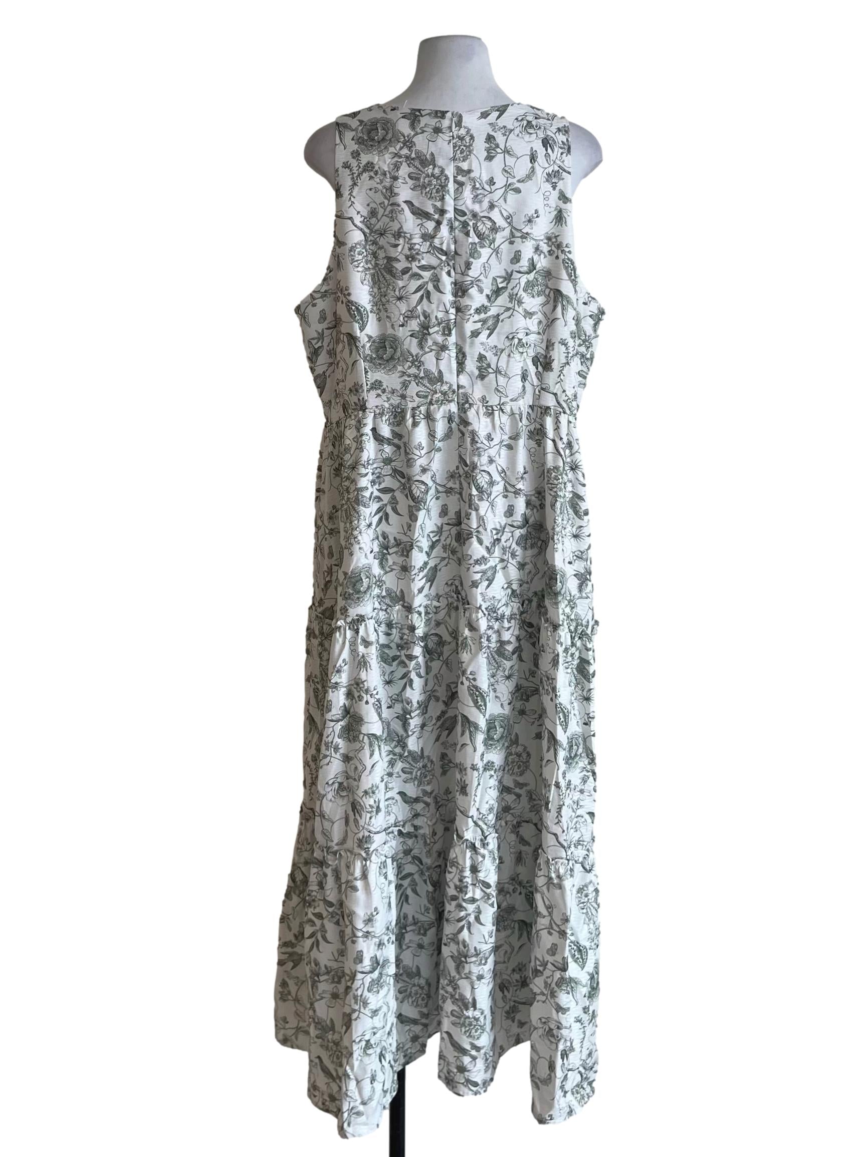 White Floral A-Line Dress