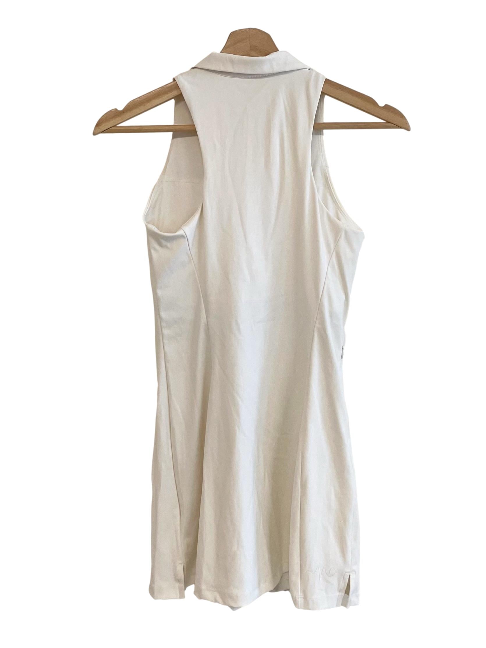 White Halter Polo Neck Slim Dress