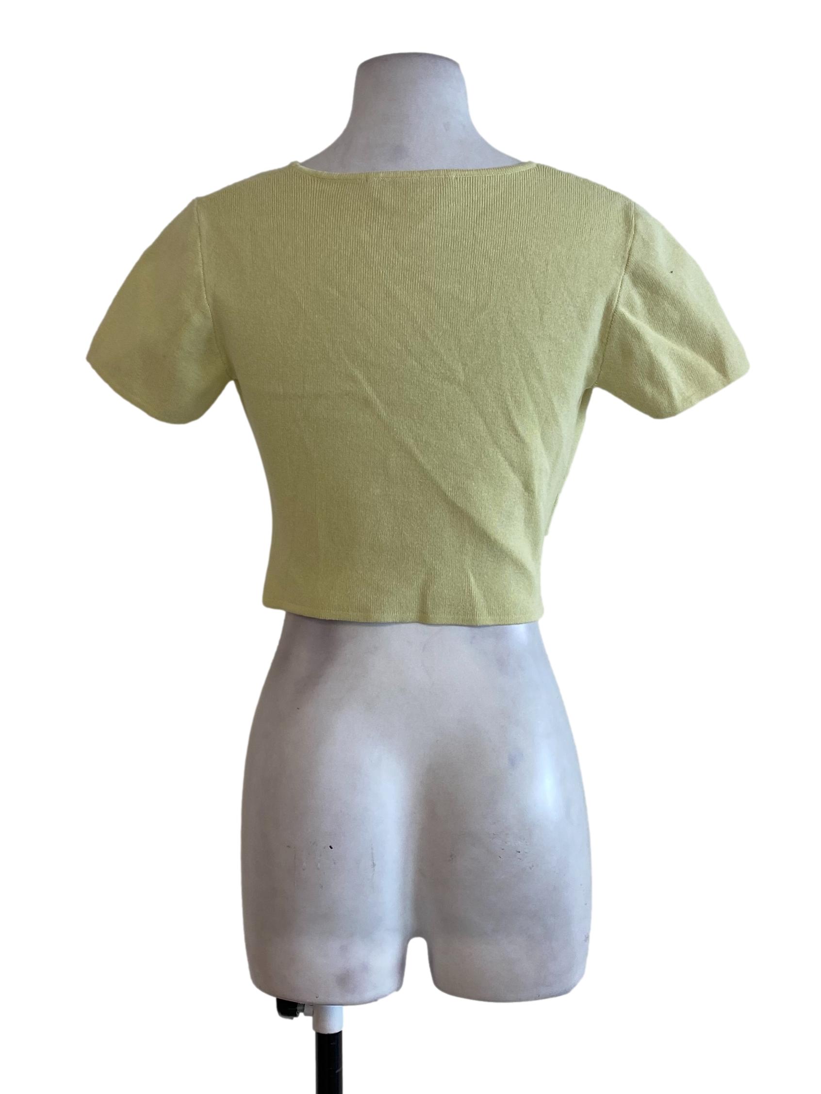 Light Green Knnitted Overlapped Top LB