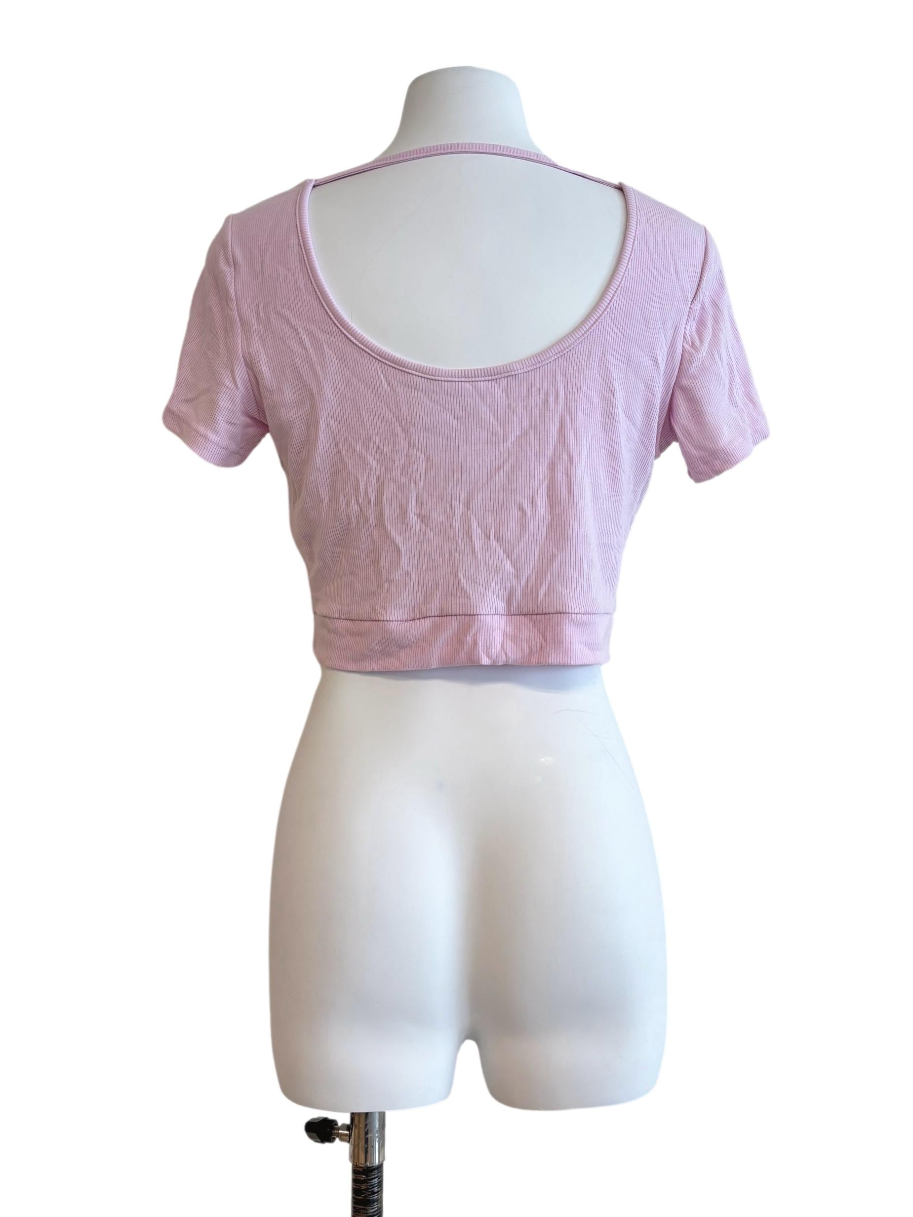 Blush Pink Ribbed Crop Top