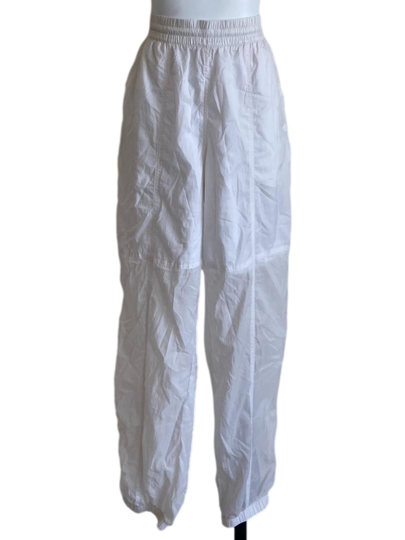 White Twill Jogger Pants