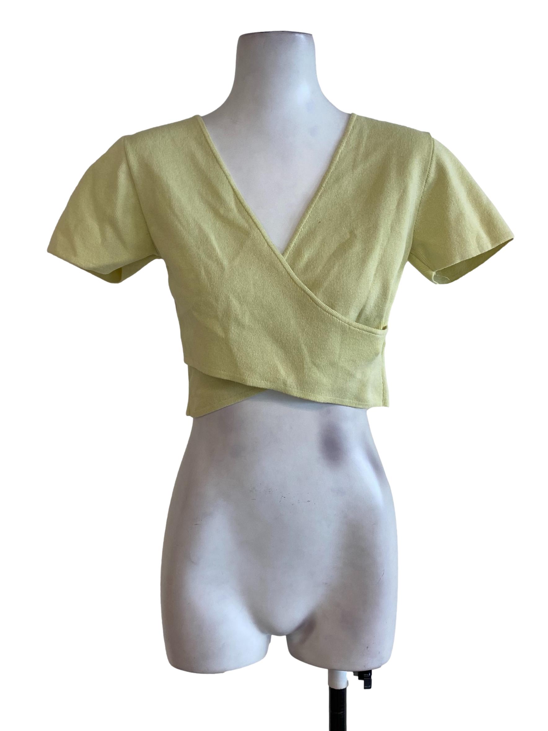 Light Green Knnitted Overlapped Top LB