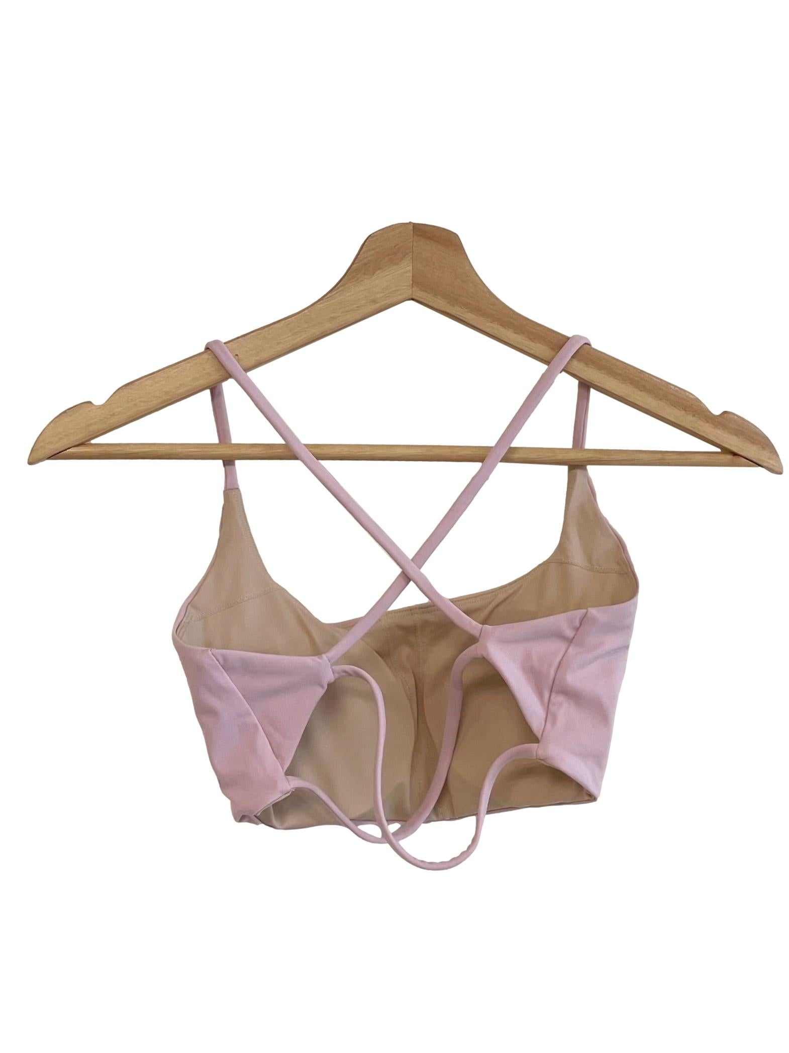 Blush Pink Halter Neck Sports Bra