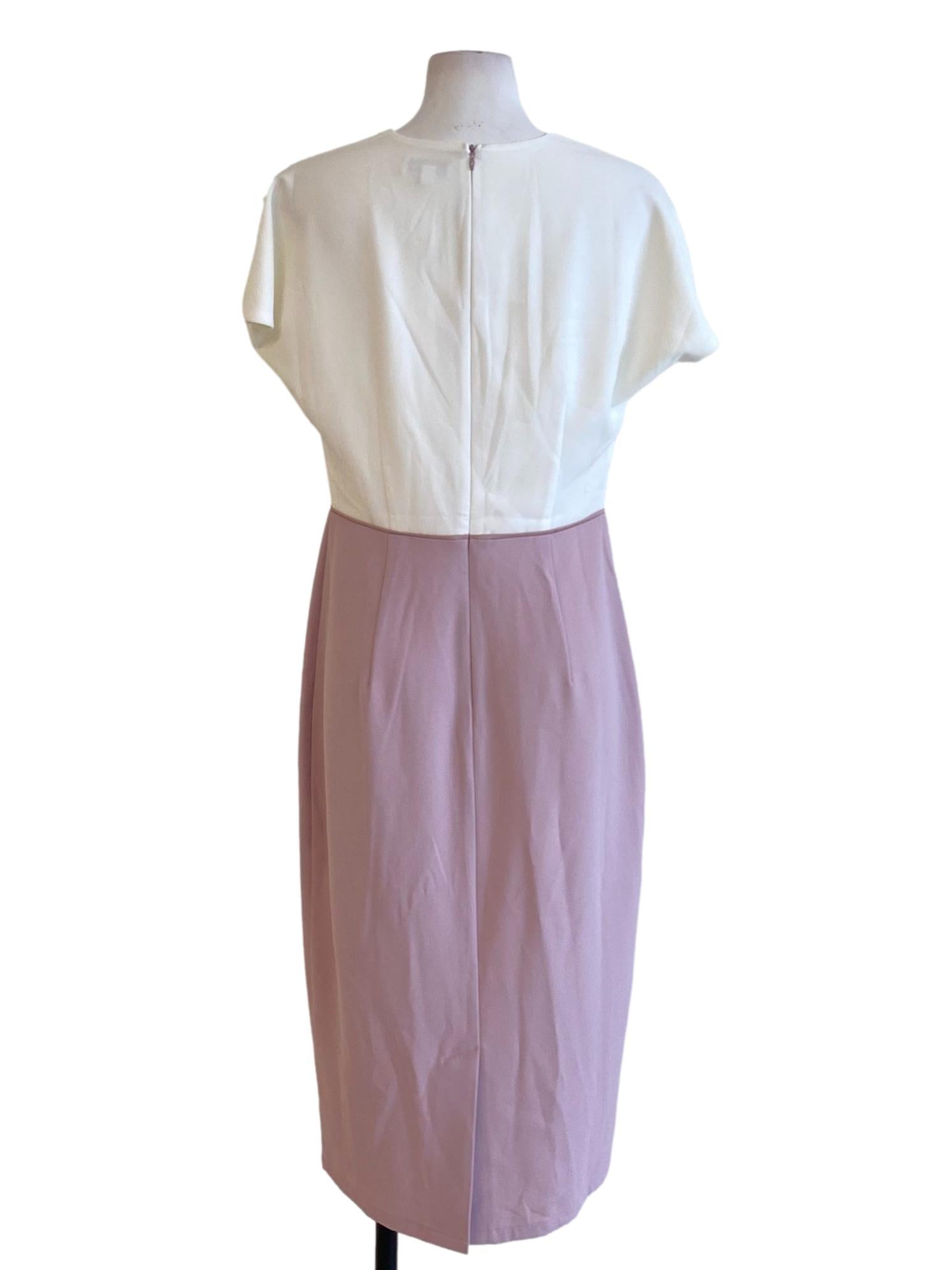 Daisy White Round Neck Drop Shoulder Sheath Shirt Dress