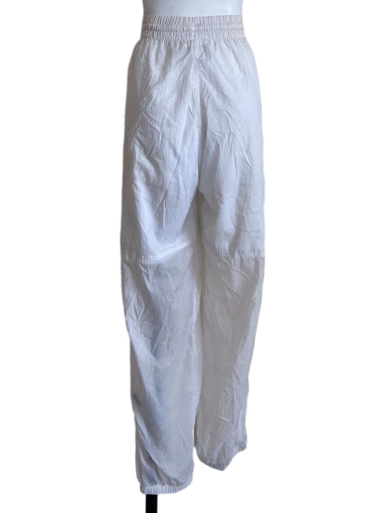 White Twill Jogger Pants