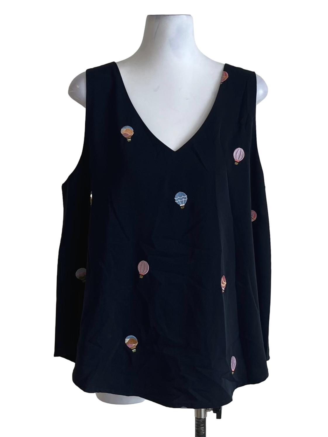 Black V-Neck Sleeveless Top