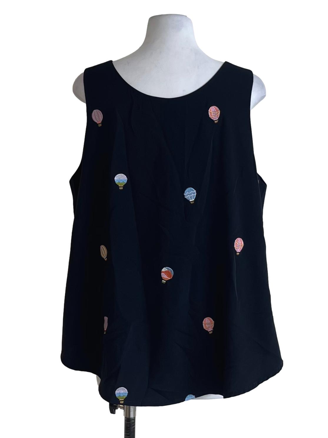 Black V-Neck Sleeveless Top