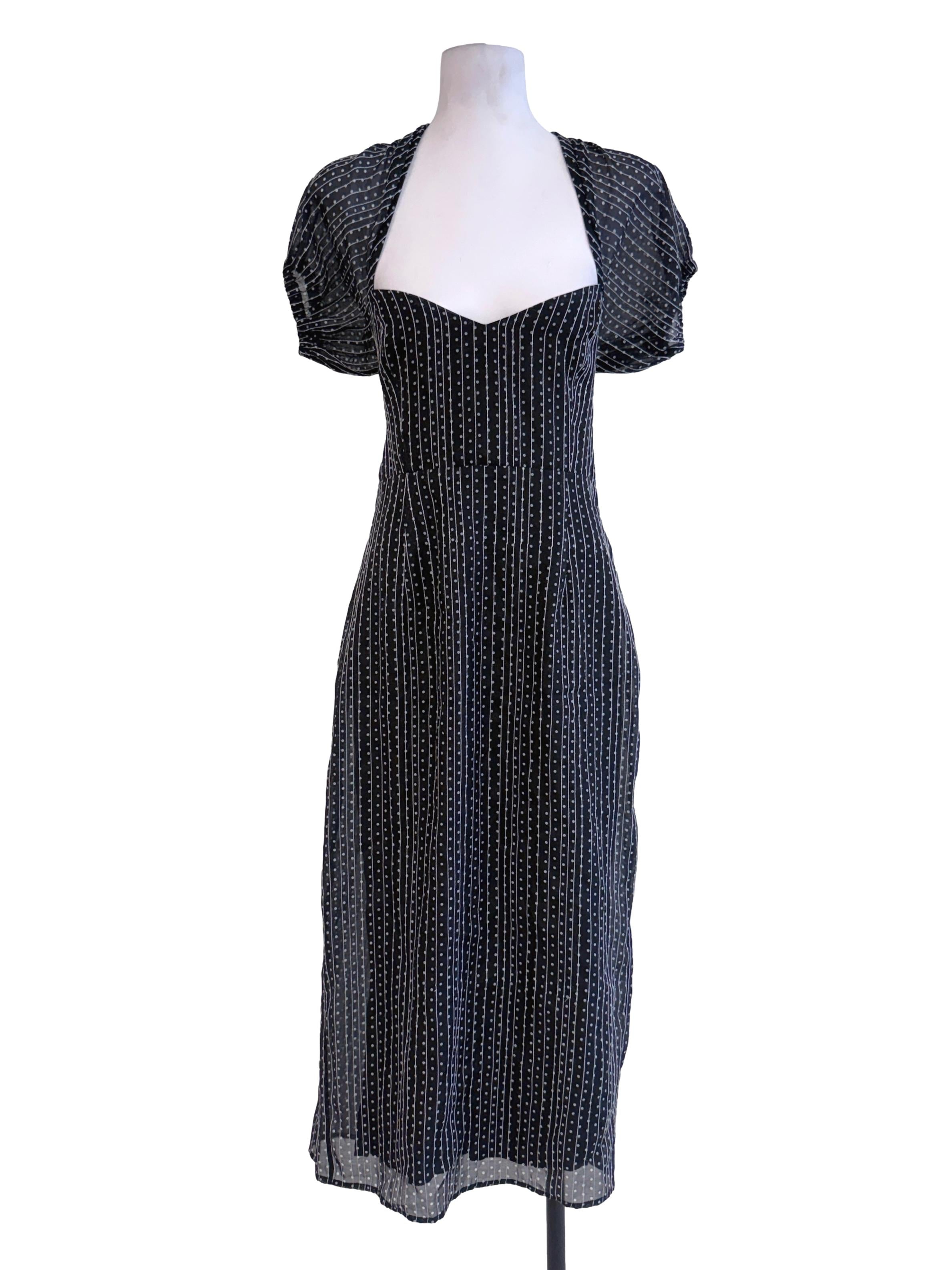 Black Polka Dot Maxi Dress