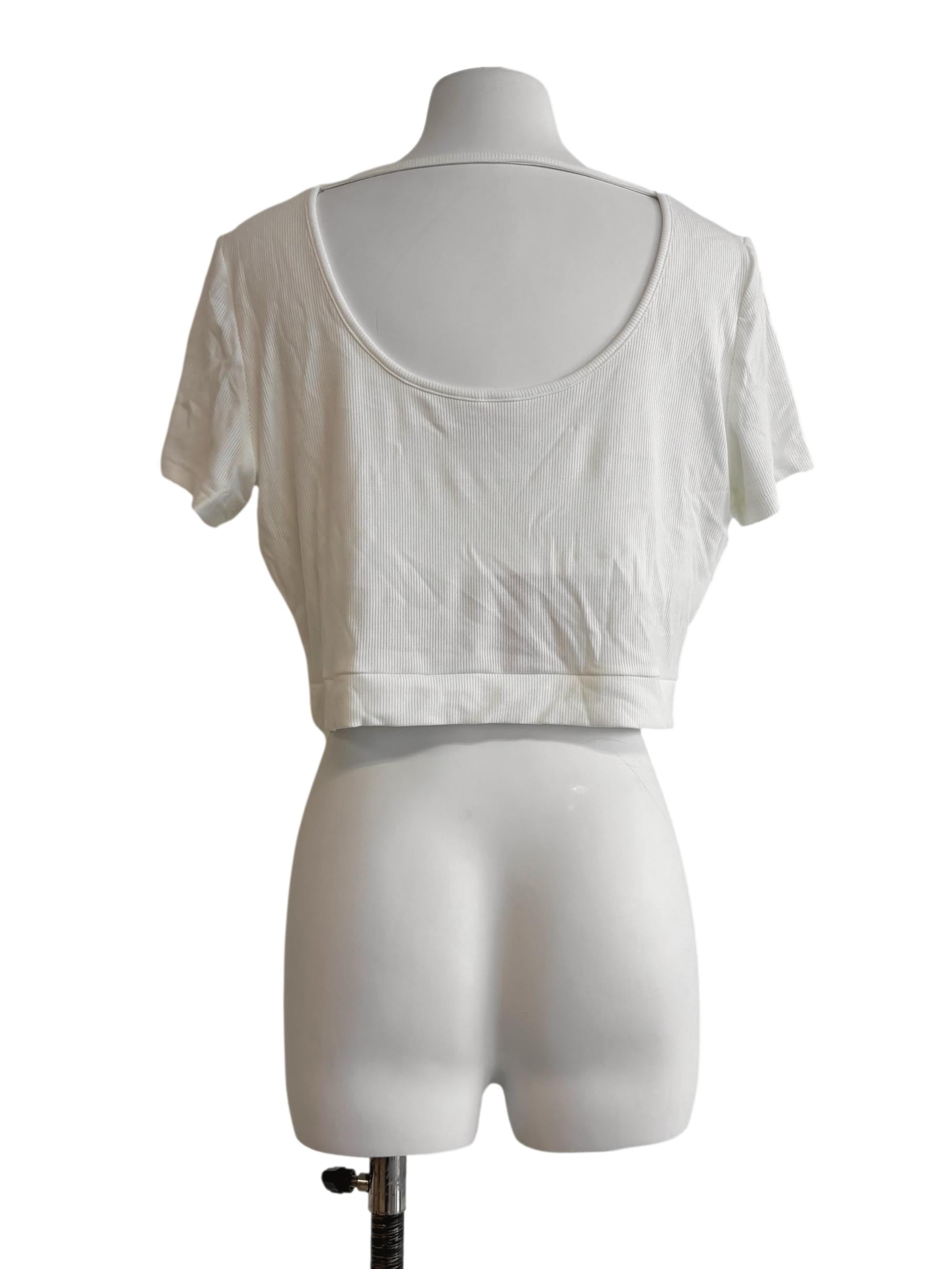 Pearl White Ribbed Crop Top