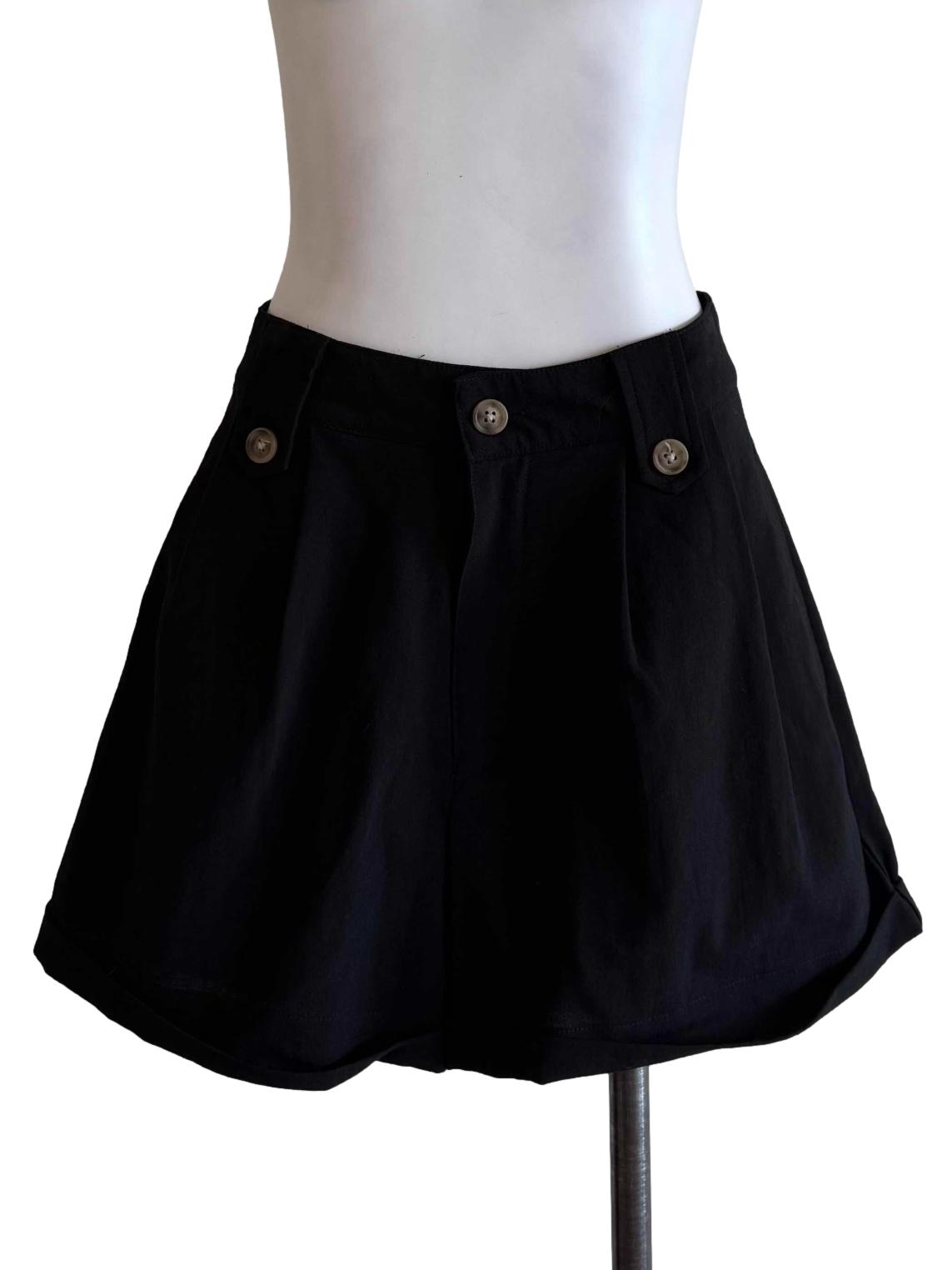 Textured Black Short Pants