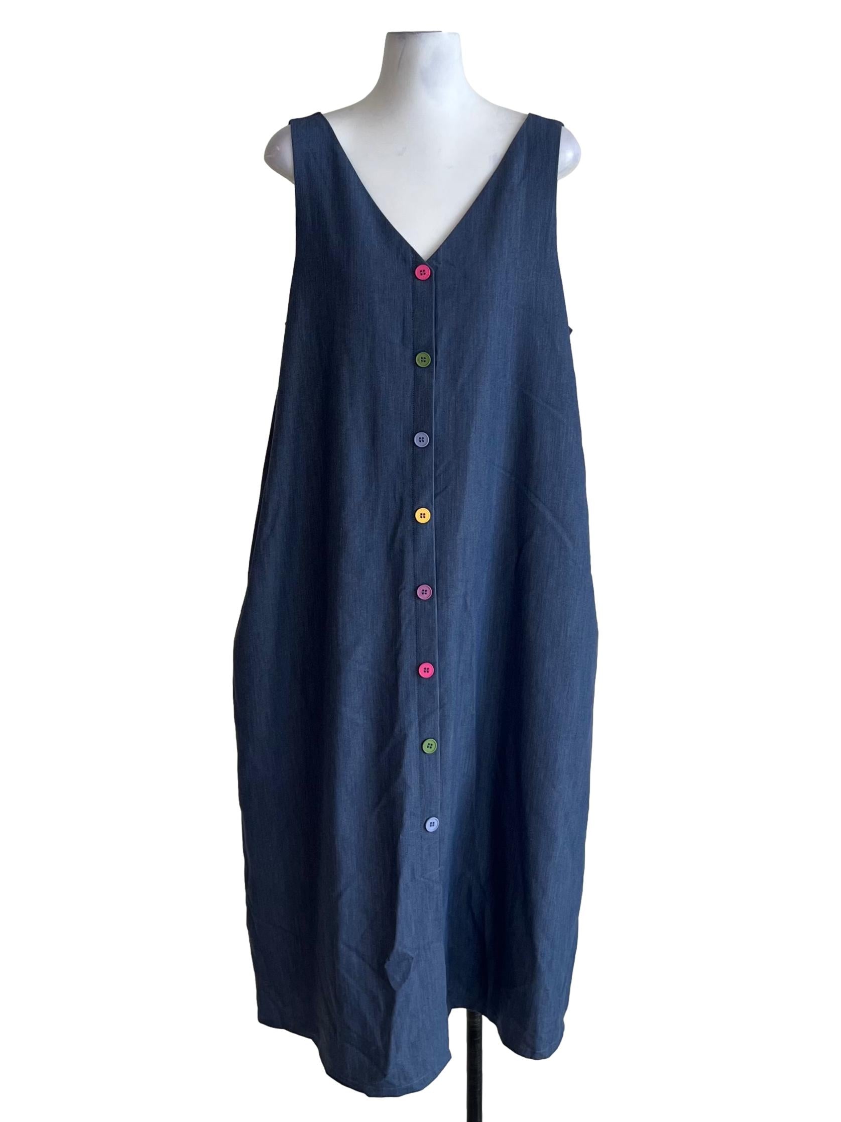 Aegean Blue V-Neck Shift Dress