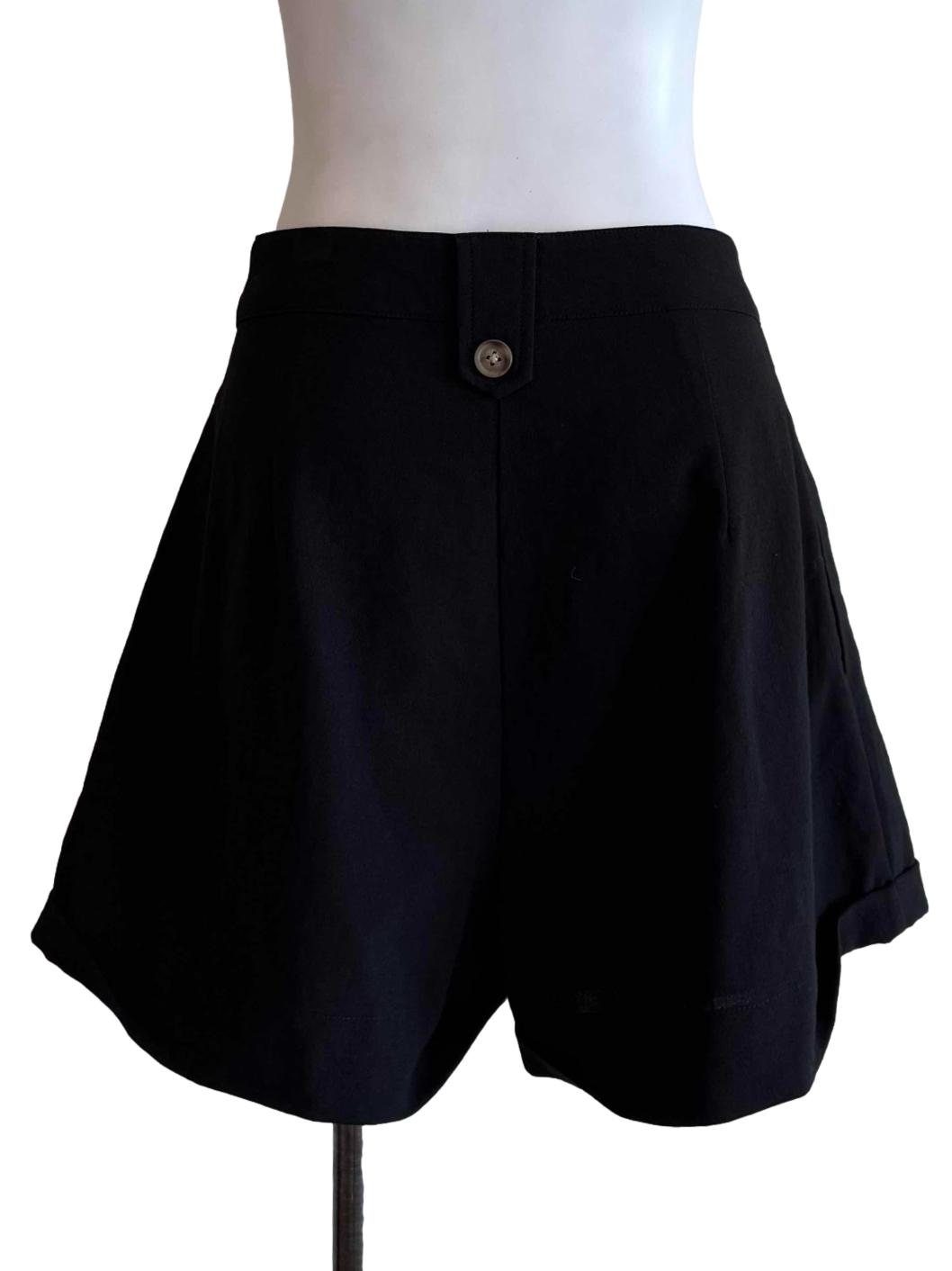Textured Black Short Pants