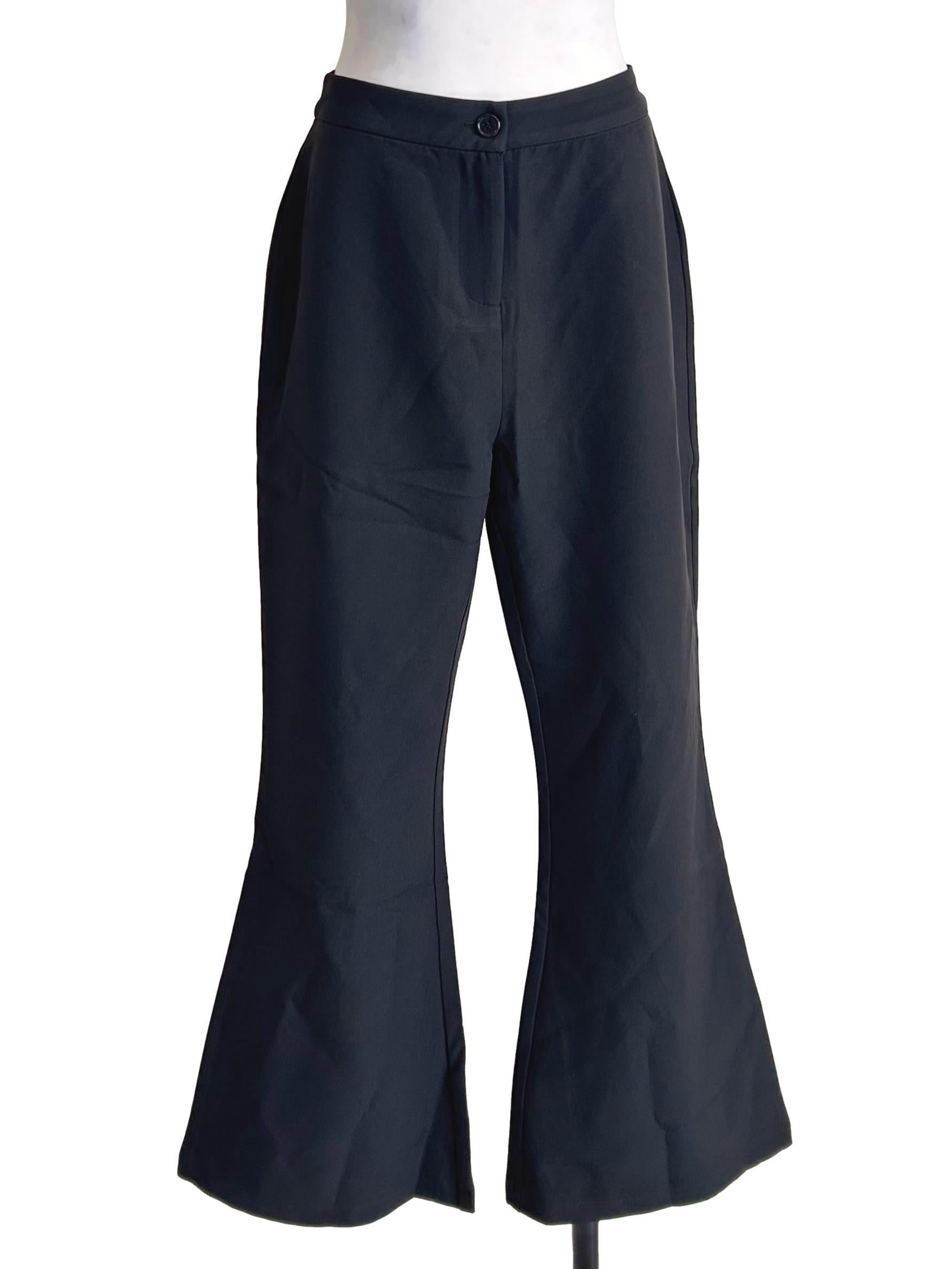 Black Tailored Flare Leg Pants