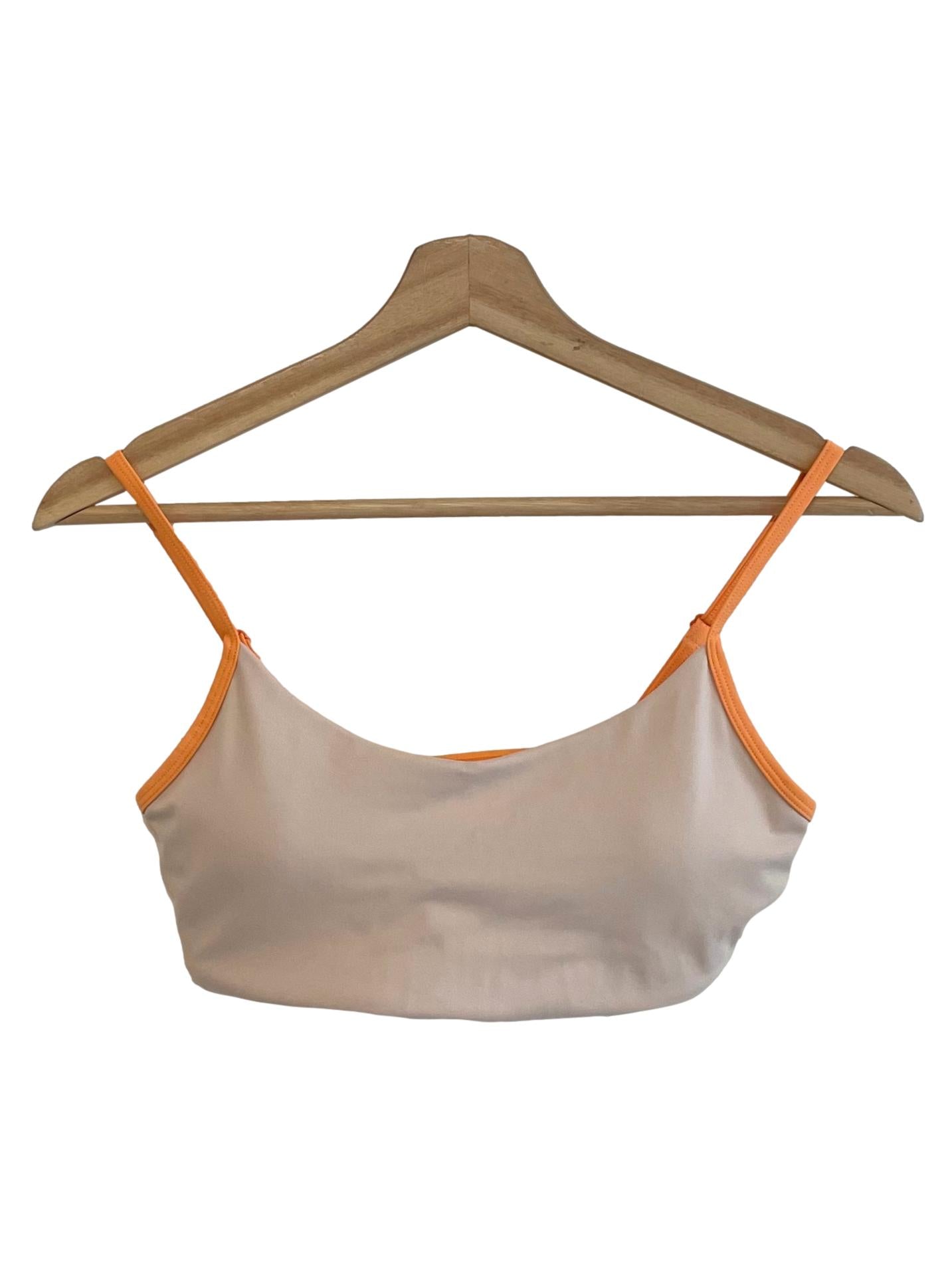 Beige Orange Trace Sports Bra