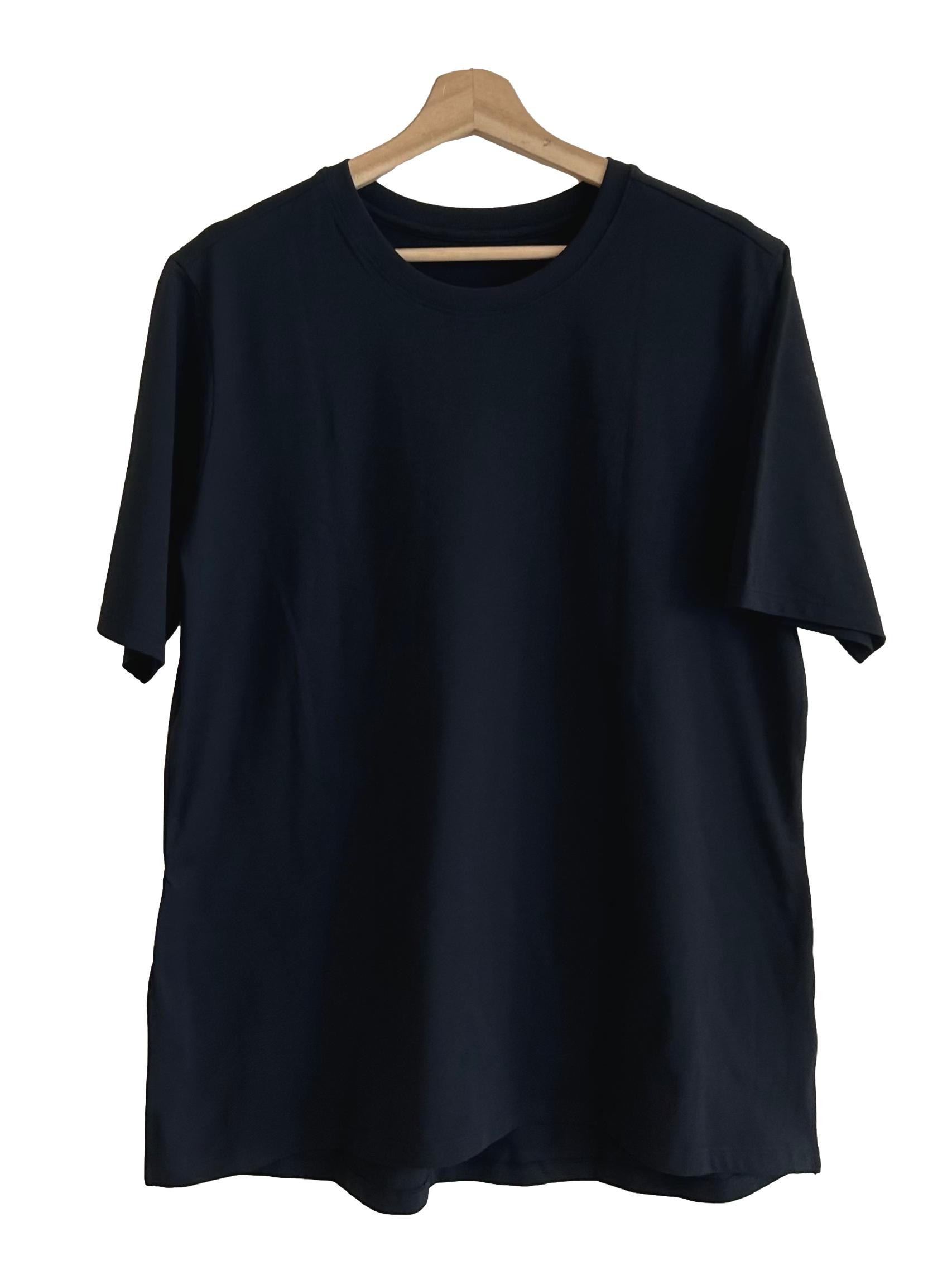 Jet Black T-Shirt with Slits