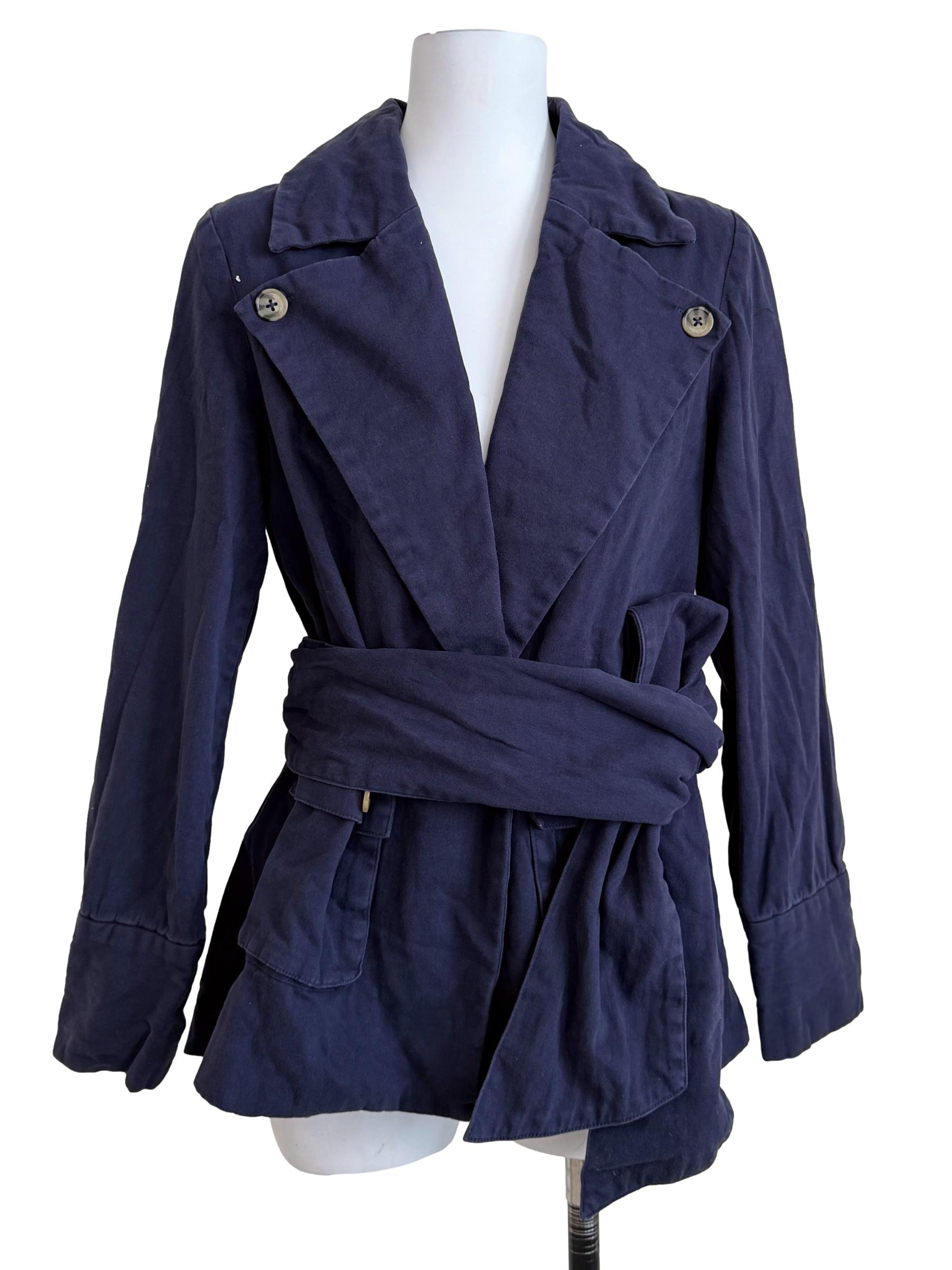 Navy Blue Wrap Blazer