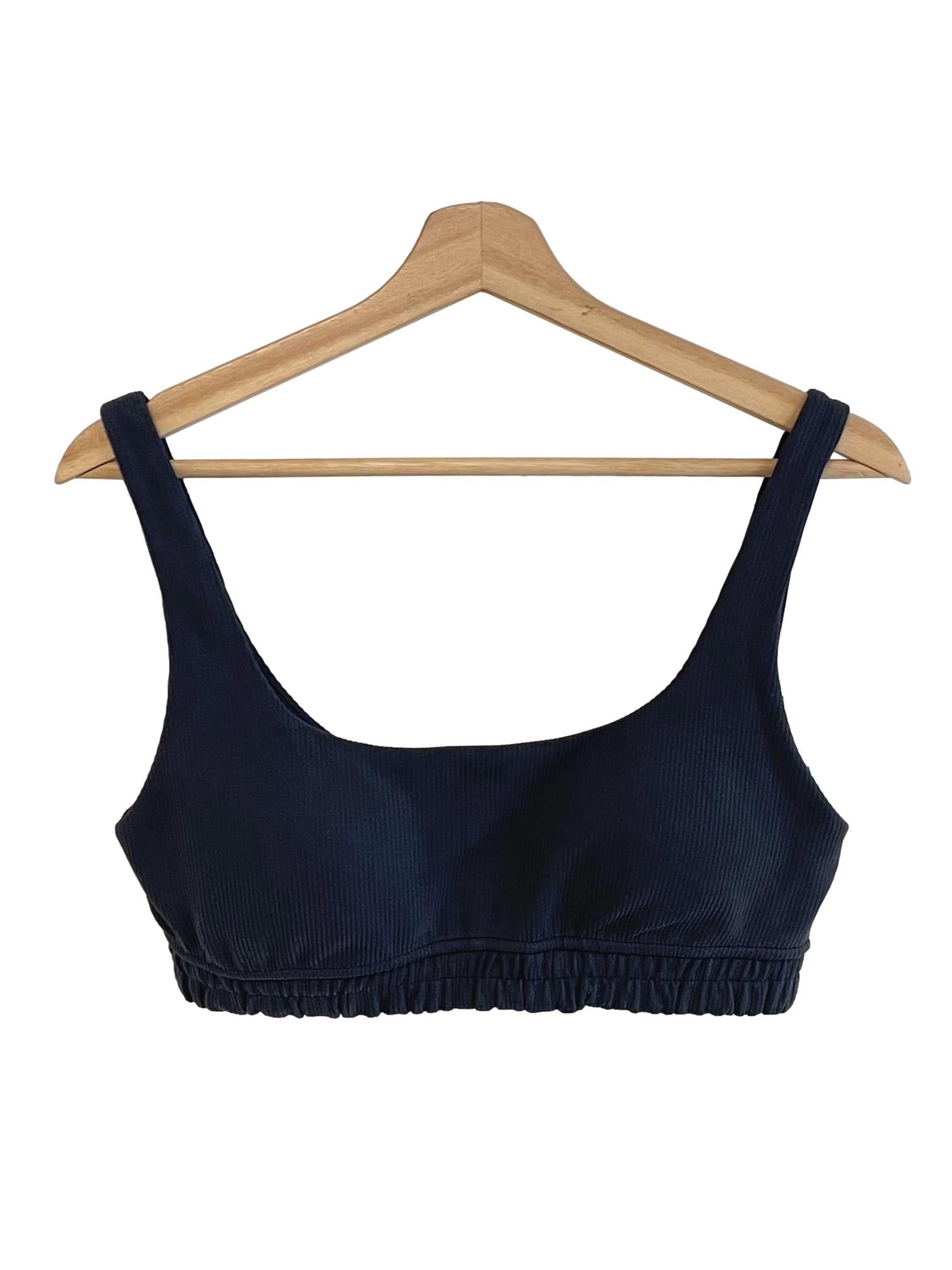 Shadow Grey Ribbed Sports Bra