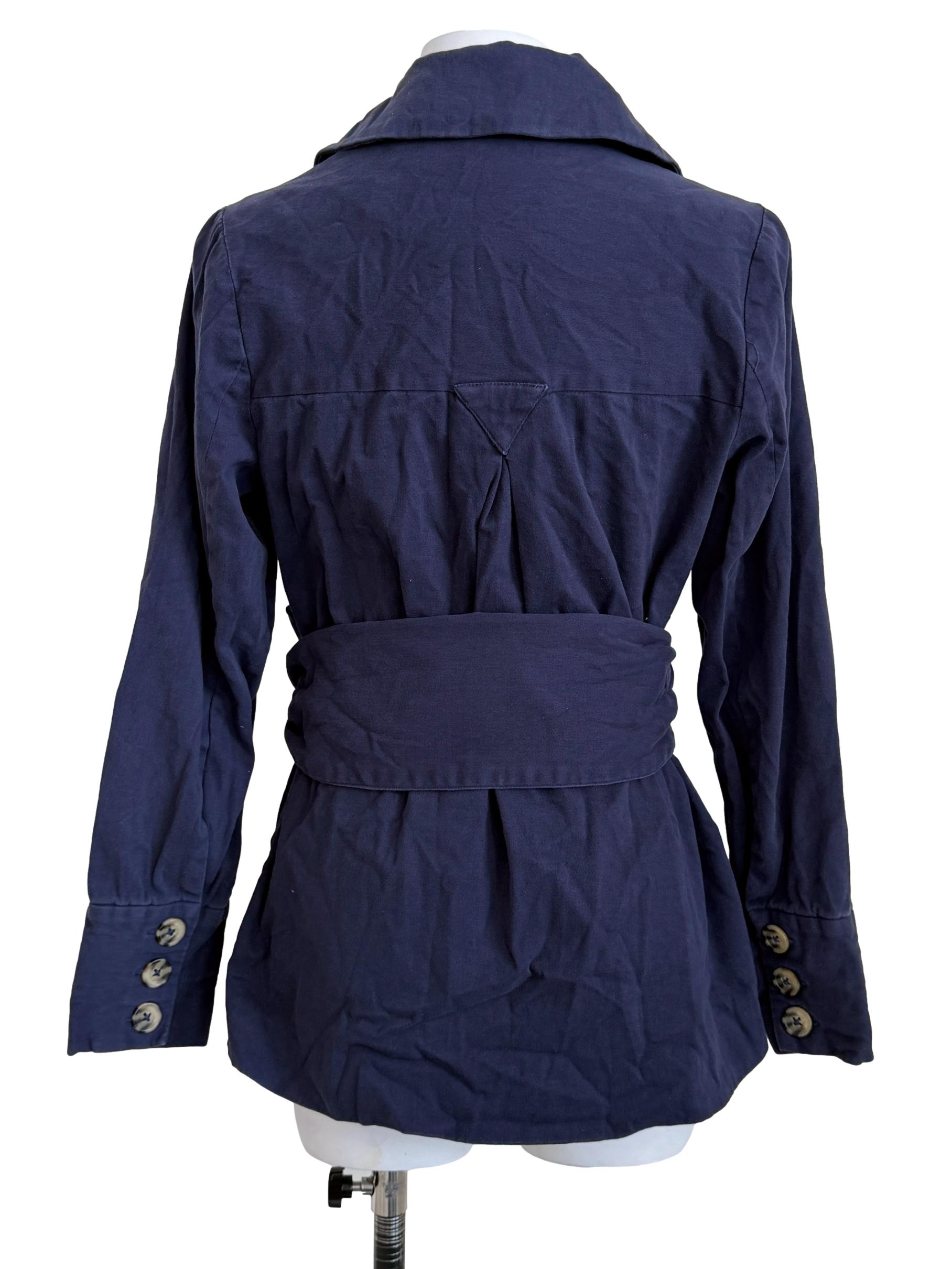 Navy Blue Wrap Blazer