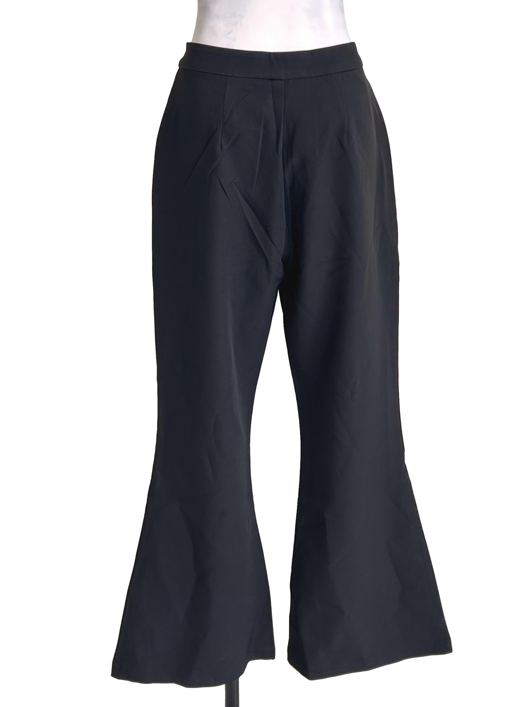 Black Tailored Flare Leg Pants