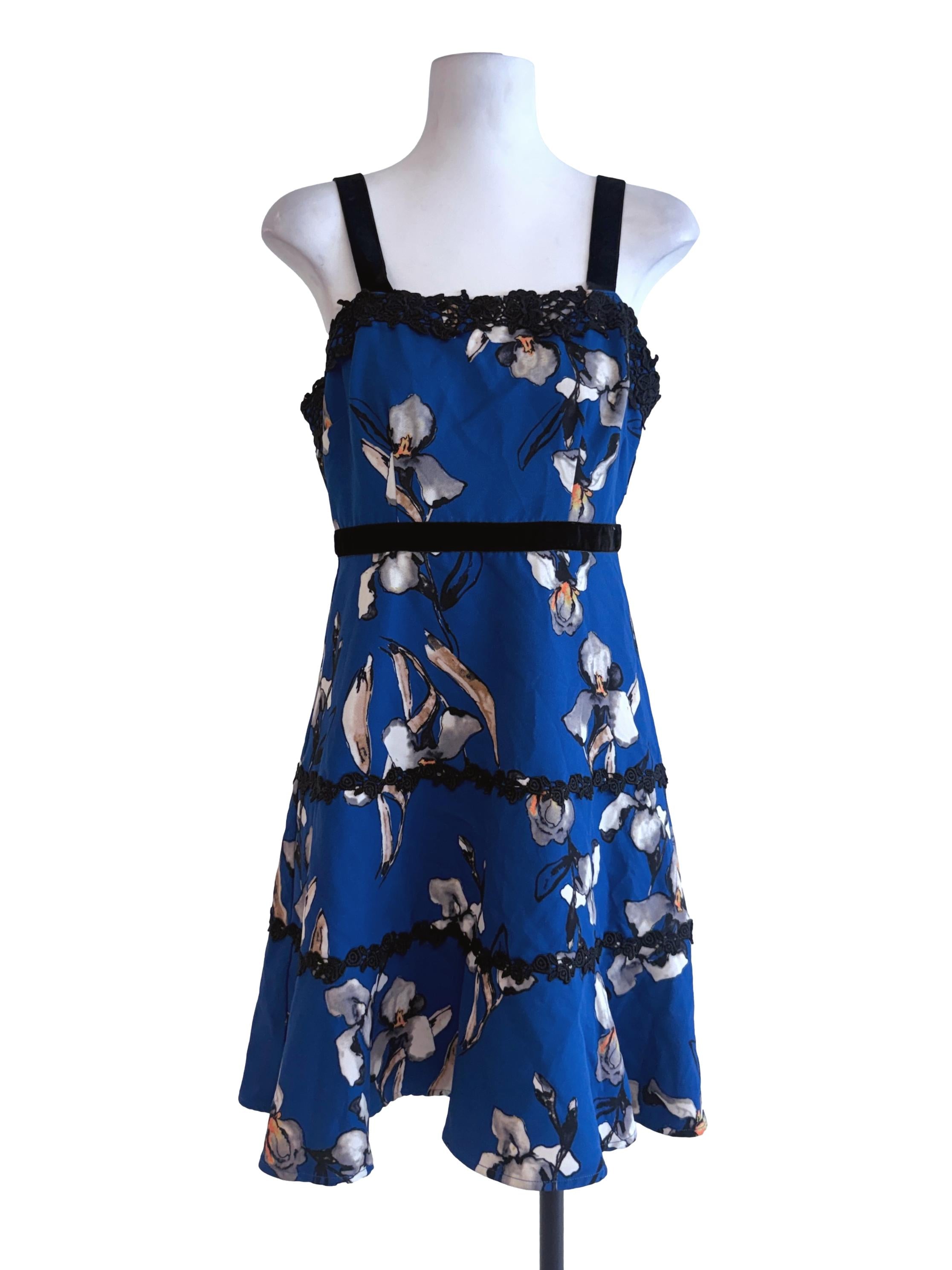 Floral Blue Mini Dress