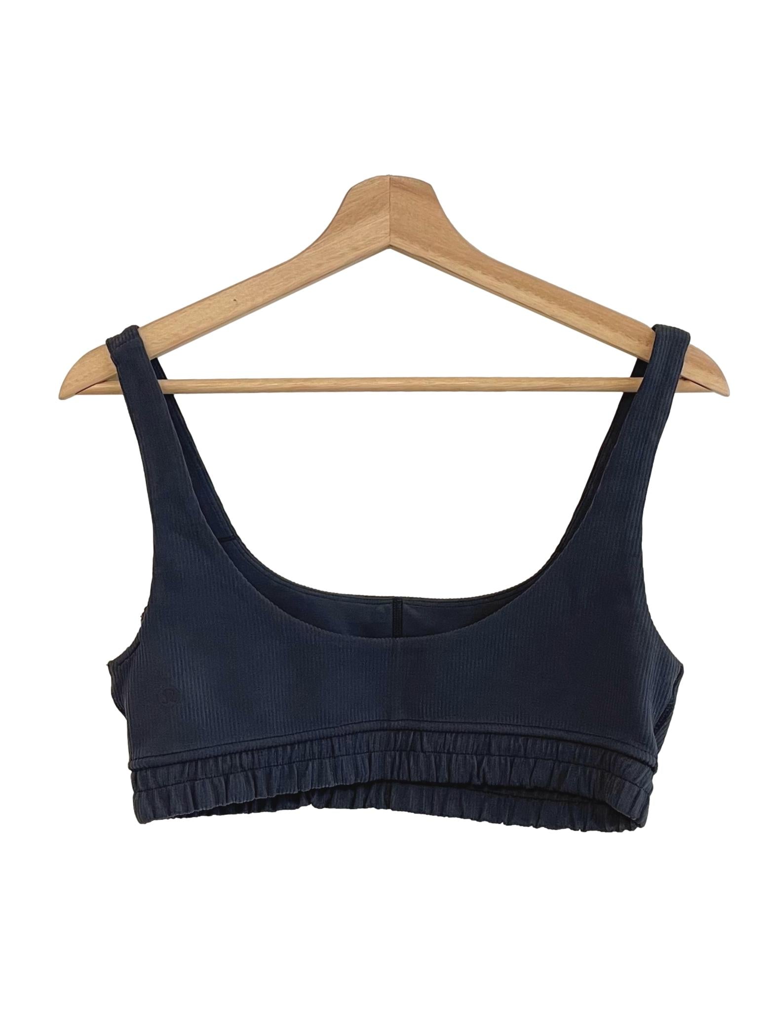Shadow Grey Ribbed Sports Bra