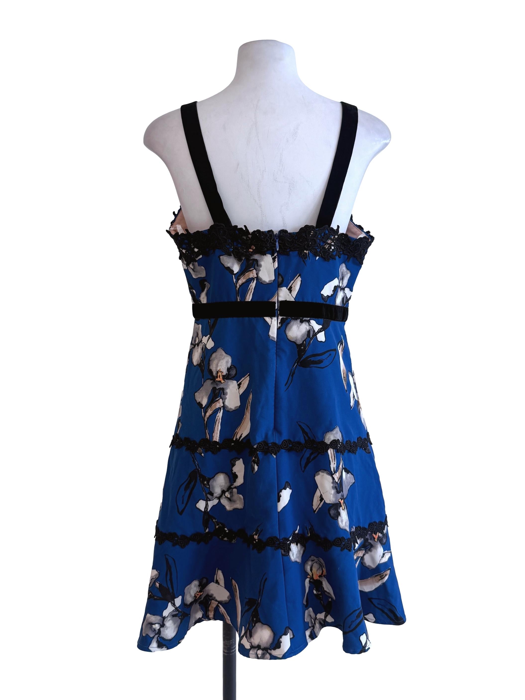 Floral Blue Mini Dress