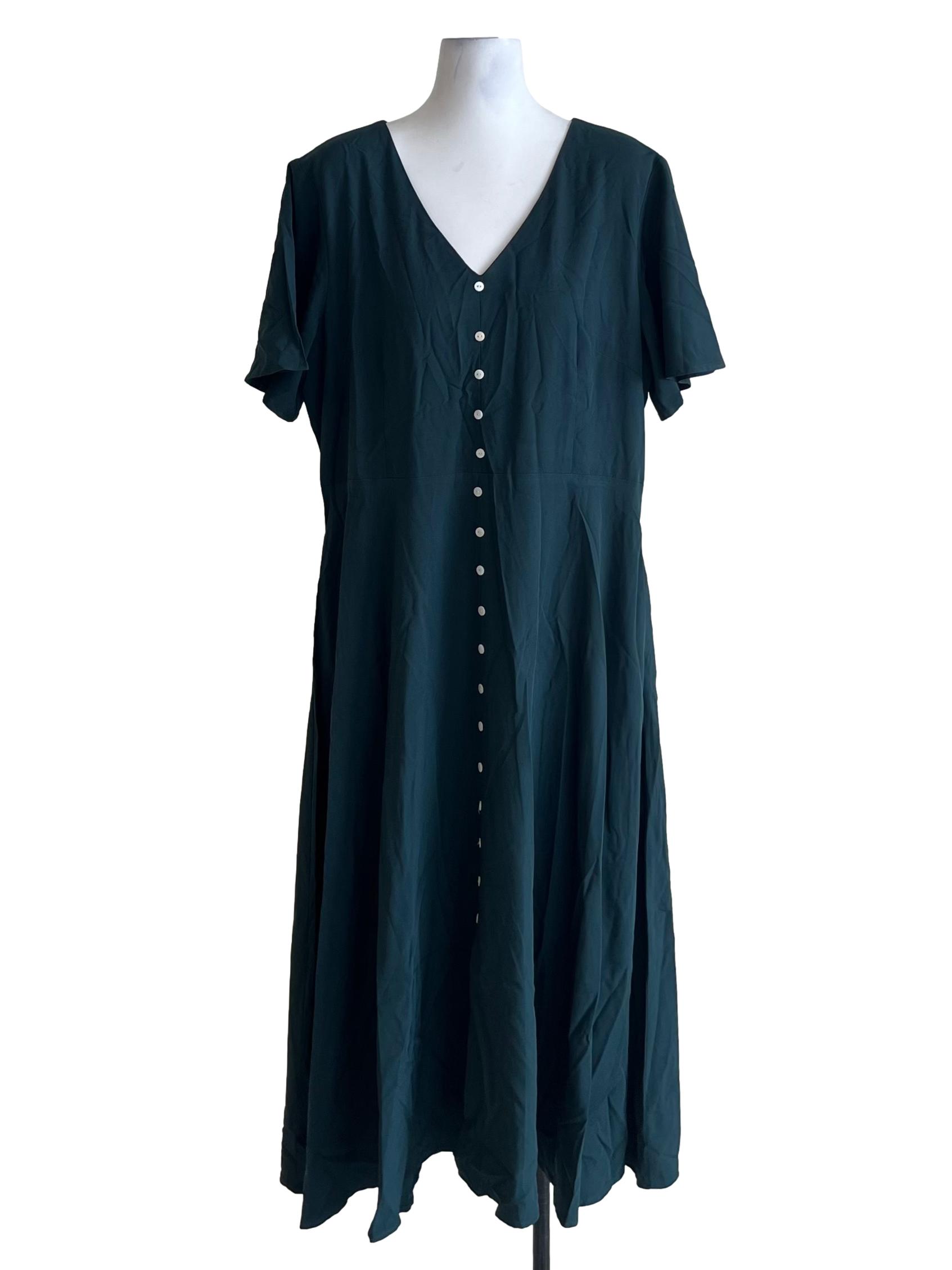 Ocean Blue V-Neck Empire Dress