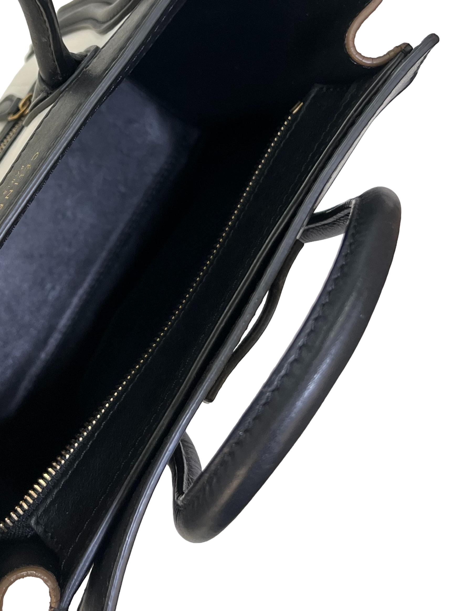 White Leather Celine Mini Lugge Handbag CSN