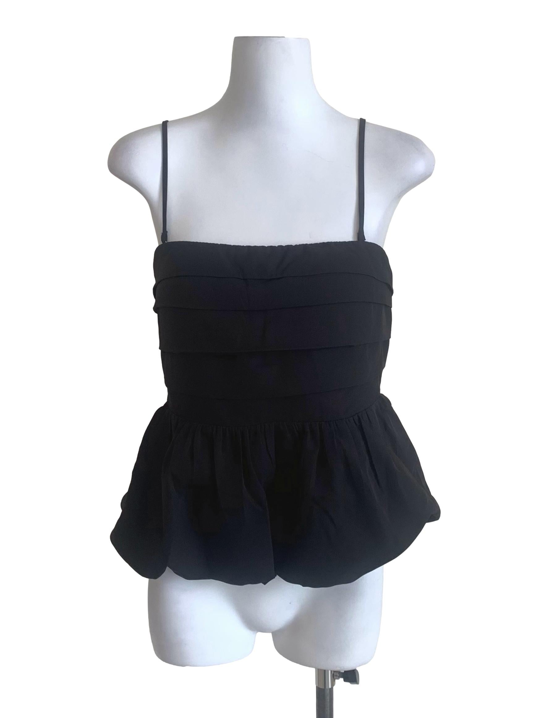 Midnight Black Peplum Top