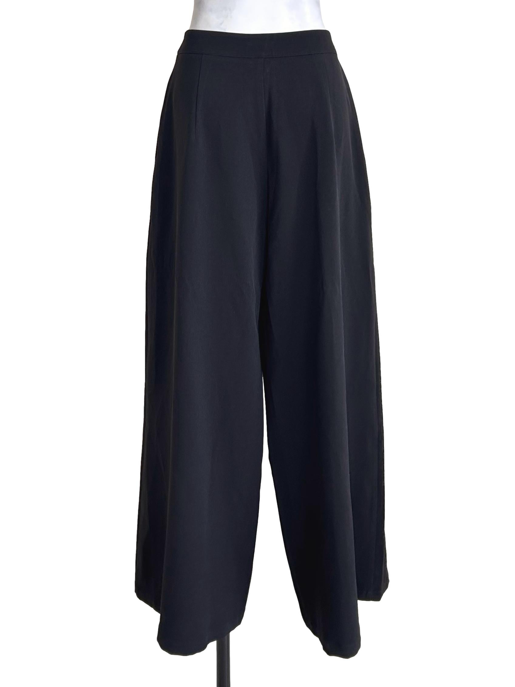 Black Pleated Wide Leg Pants