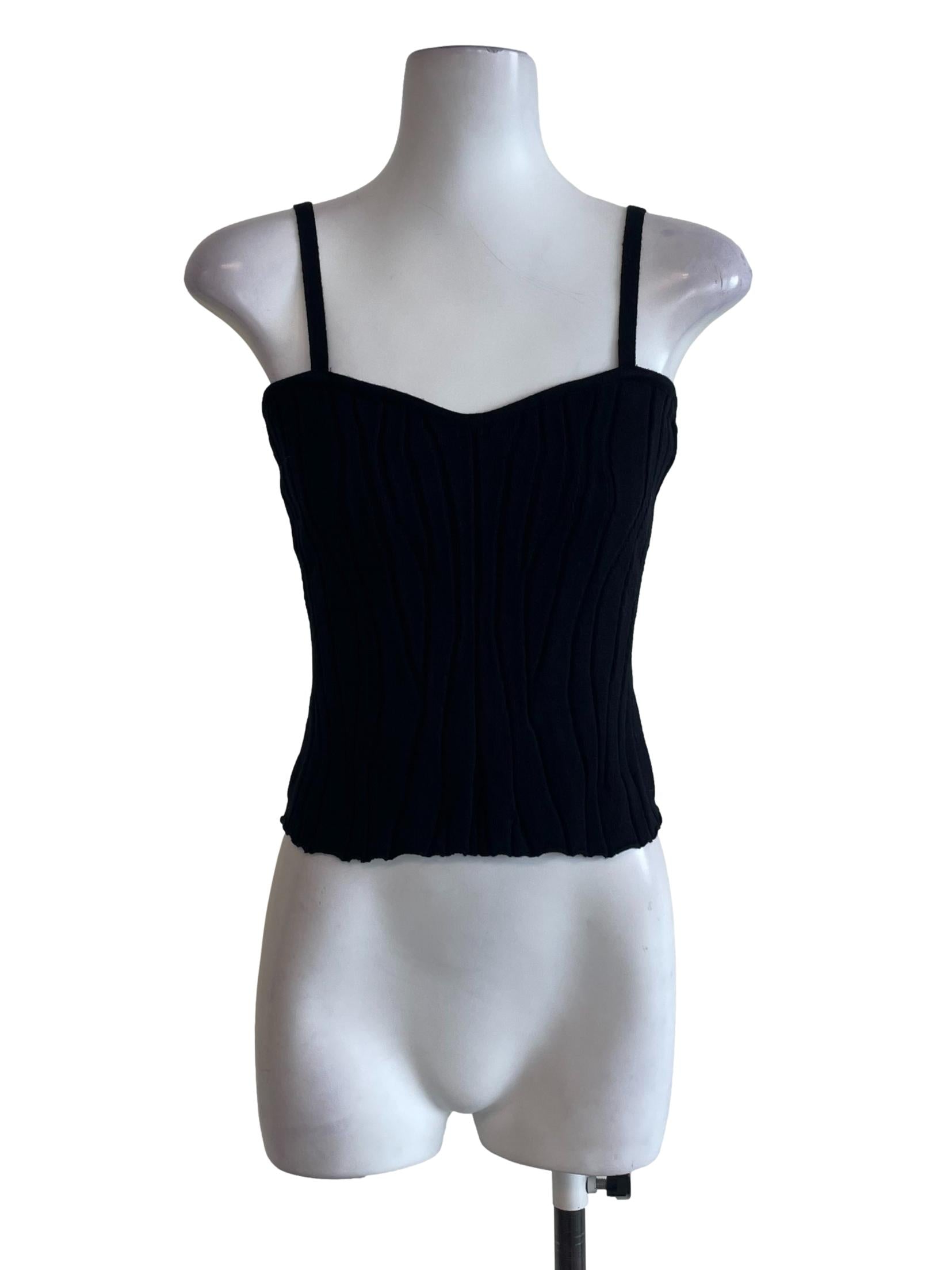 Black Ribbed Cami Top