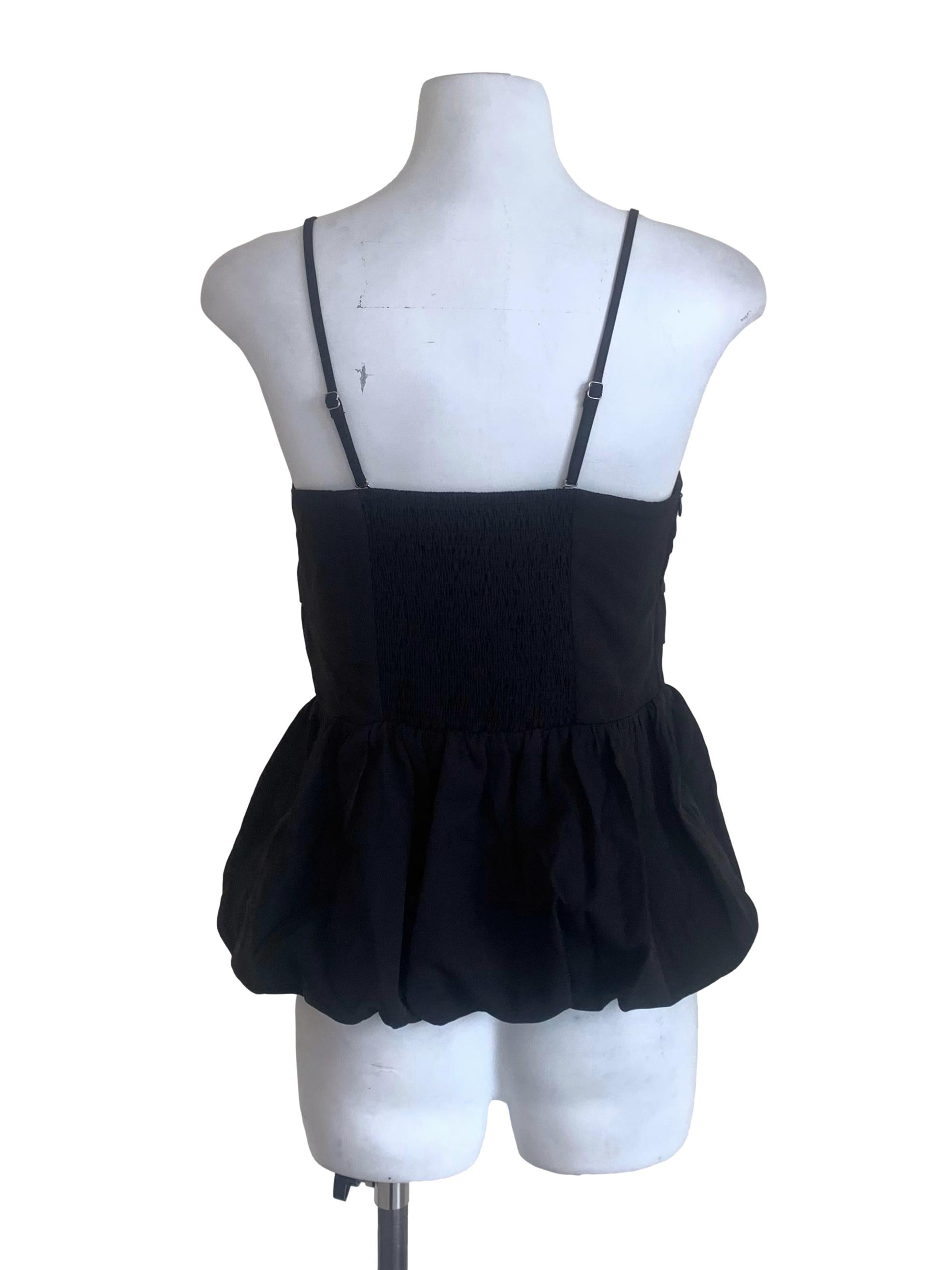 Midnight Black Peplum Top