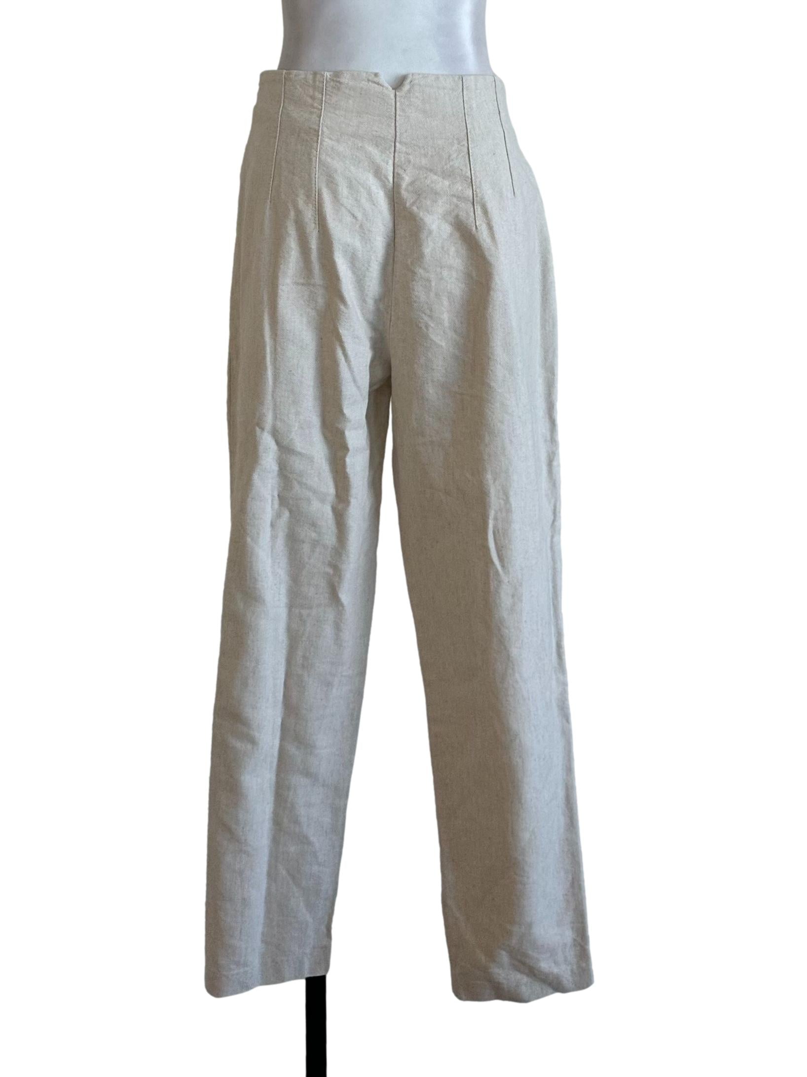 Oat Beige Denim Long Pants