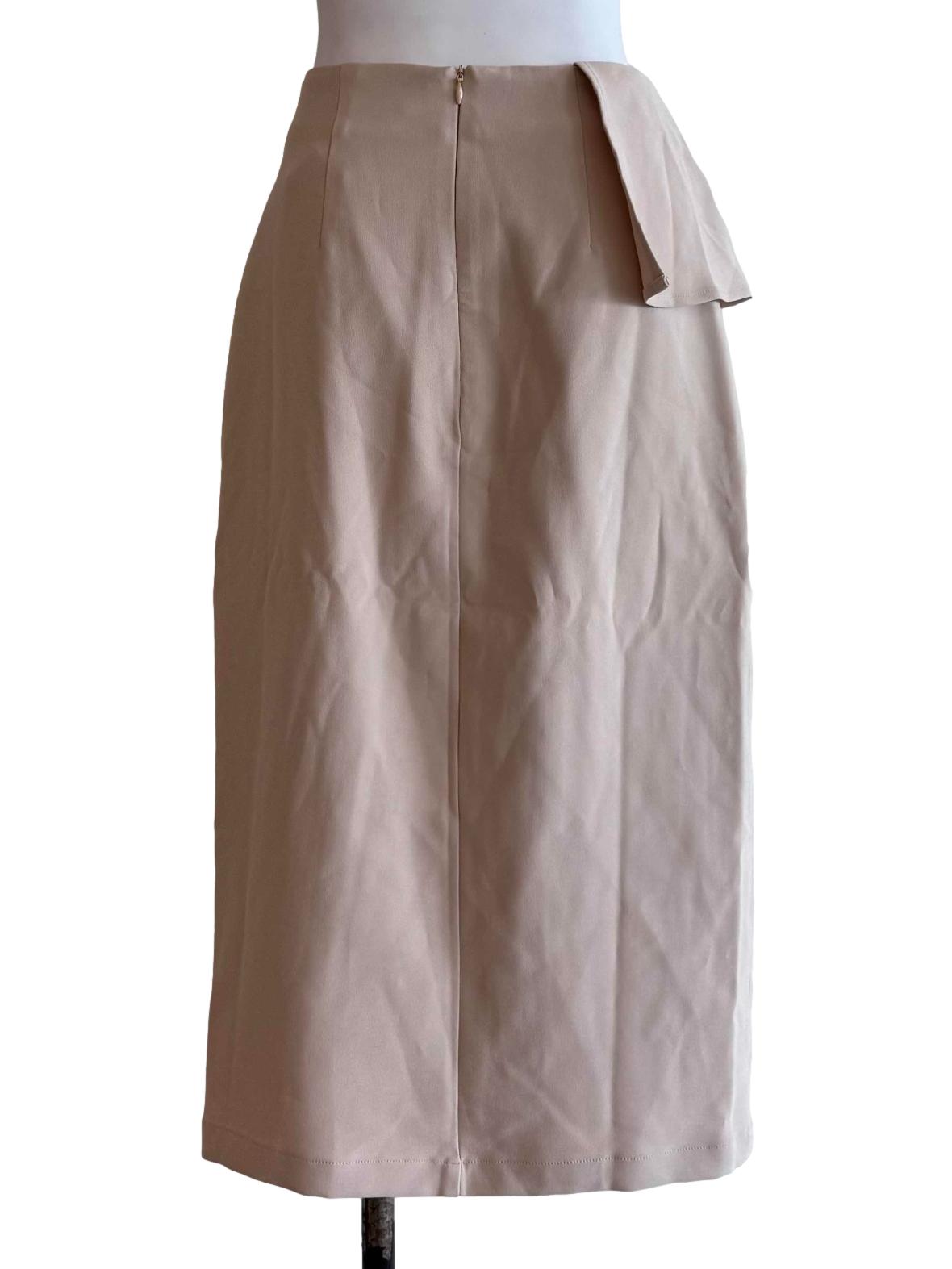 Beige Front Slit Skirt