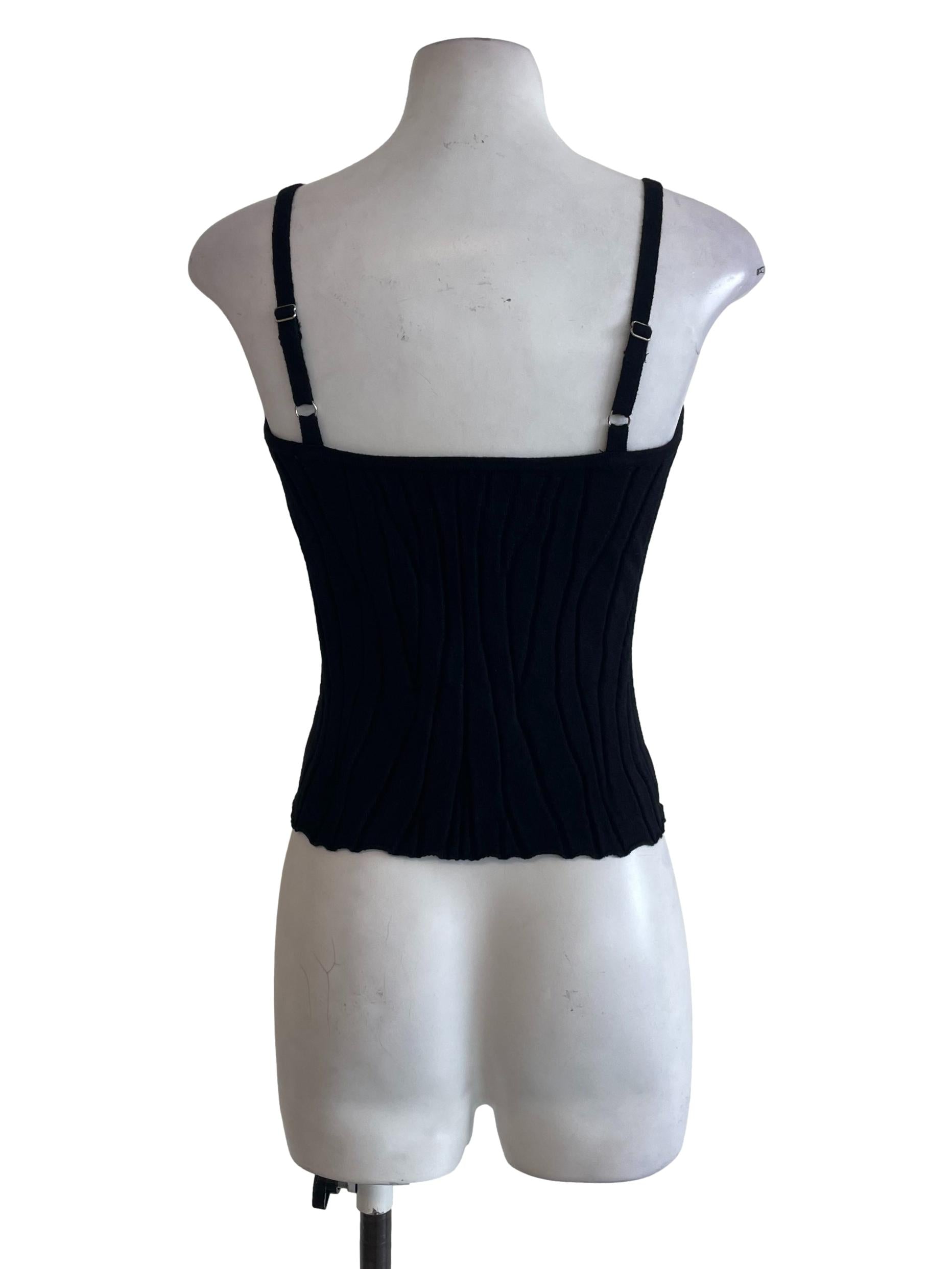 Black Ribbed Cami Top